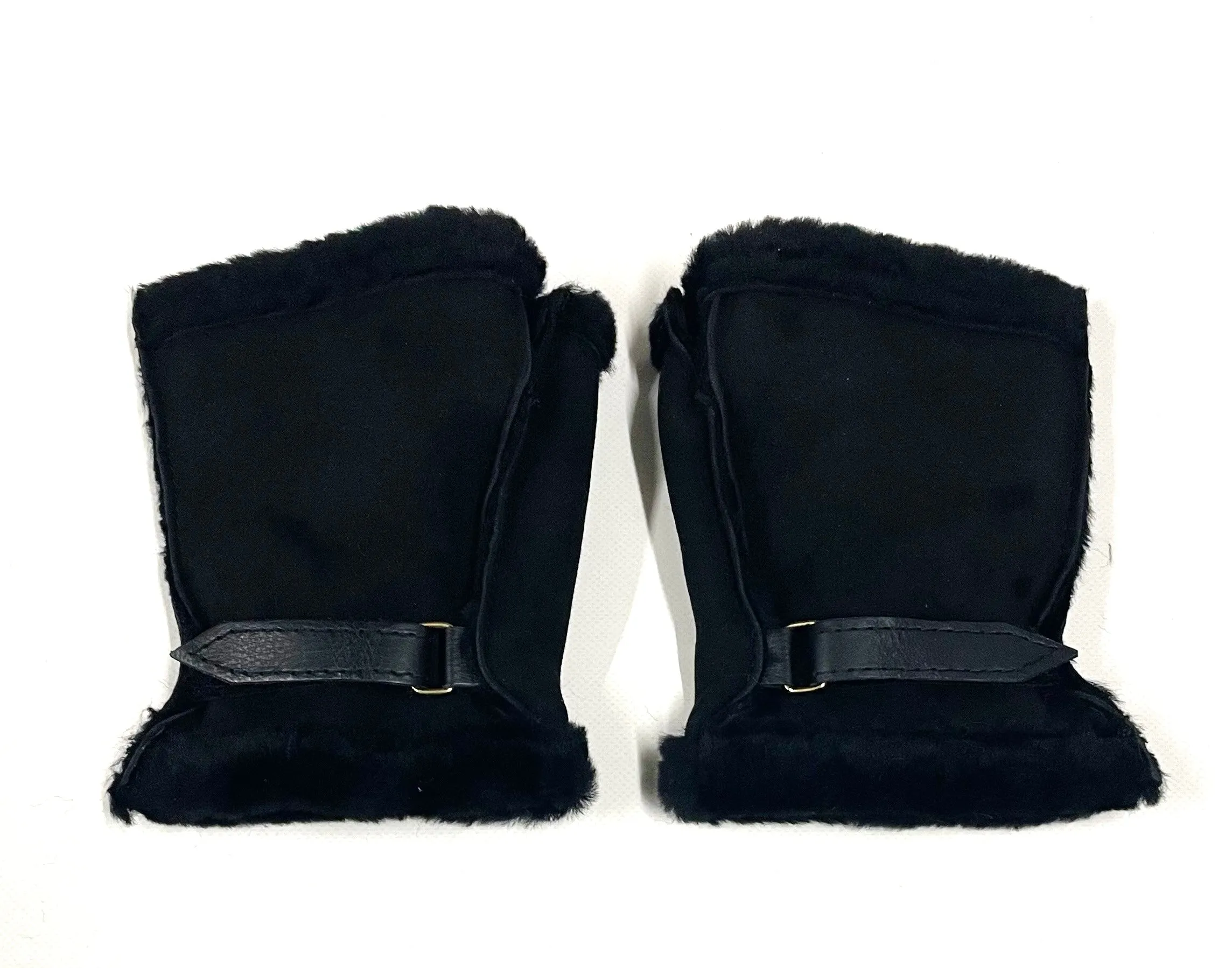 100% Genuine Sheepskin Fingerless Gloves Mittens In Various Sizes And Colours Made In The UK