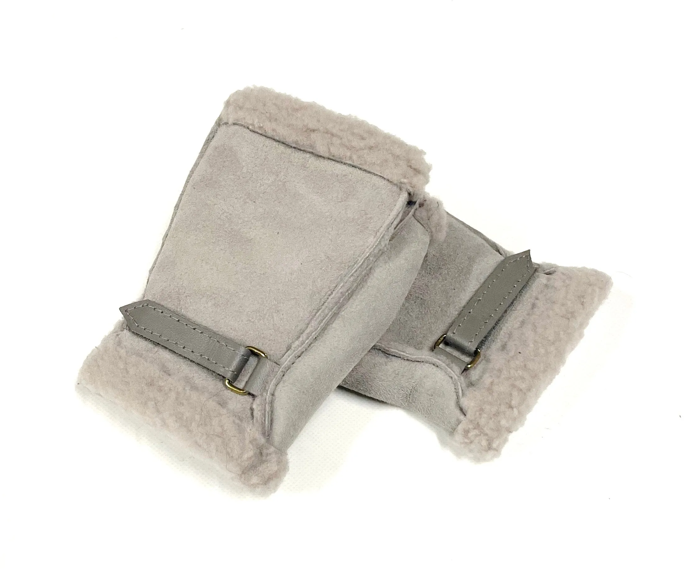 100% Genuine Sheepskin Fingerless Gloves Mittens In Various Sizes And Colours Made In The UK