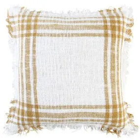 18"x18" Poly Filled Plaid Square Throw Pillow Gold - Rizzy Home