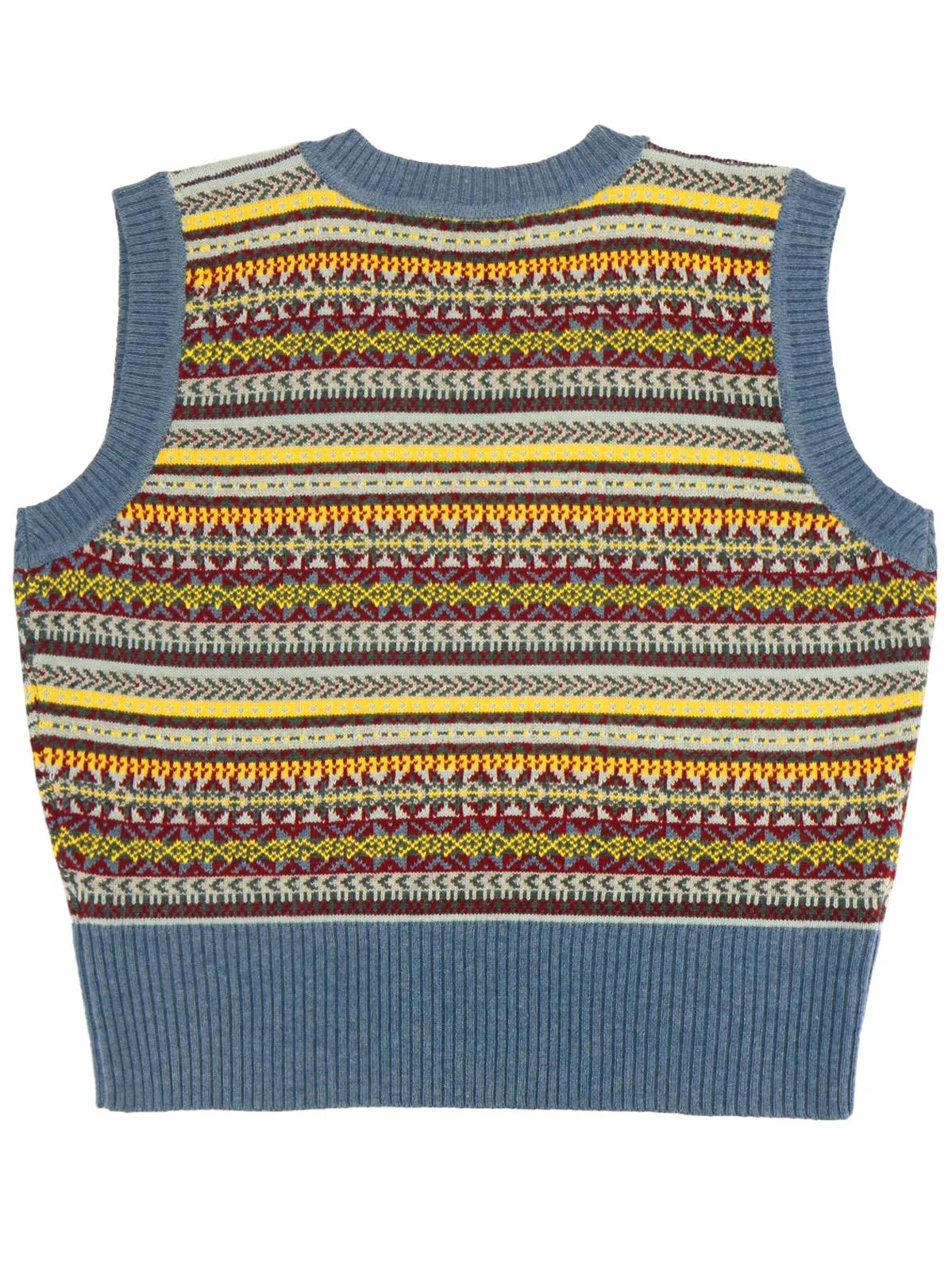 1940s Vintage Melvin Fair Isle Tank Top in Paridae Blue