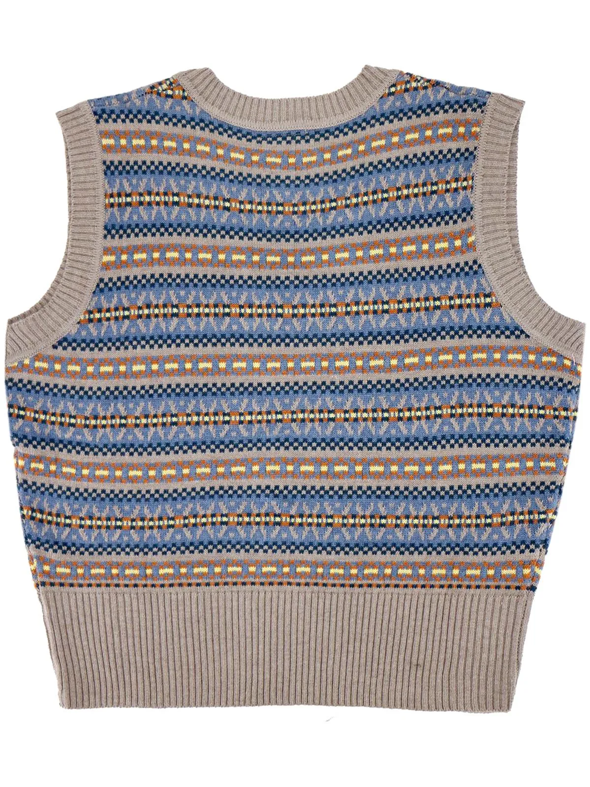 1940s Vintage Walter Fair Isle Tank Top in Tawny Grey