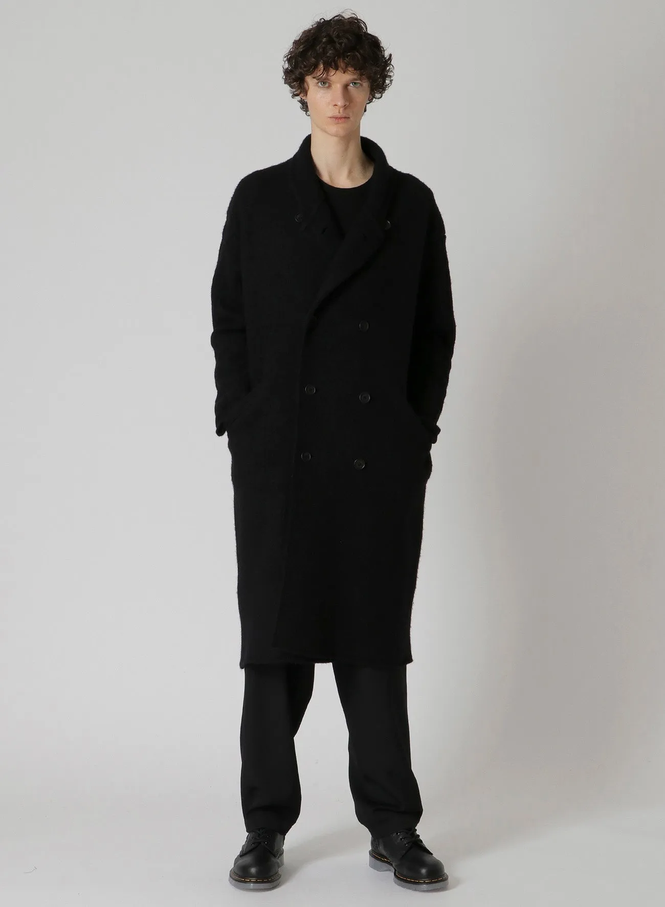 3G WOOL FELT FULLED SHAWL COLLAR COAT