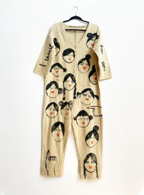 #75 Hand-painted  Jumpsuit S/M