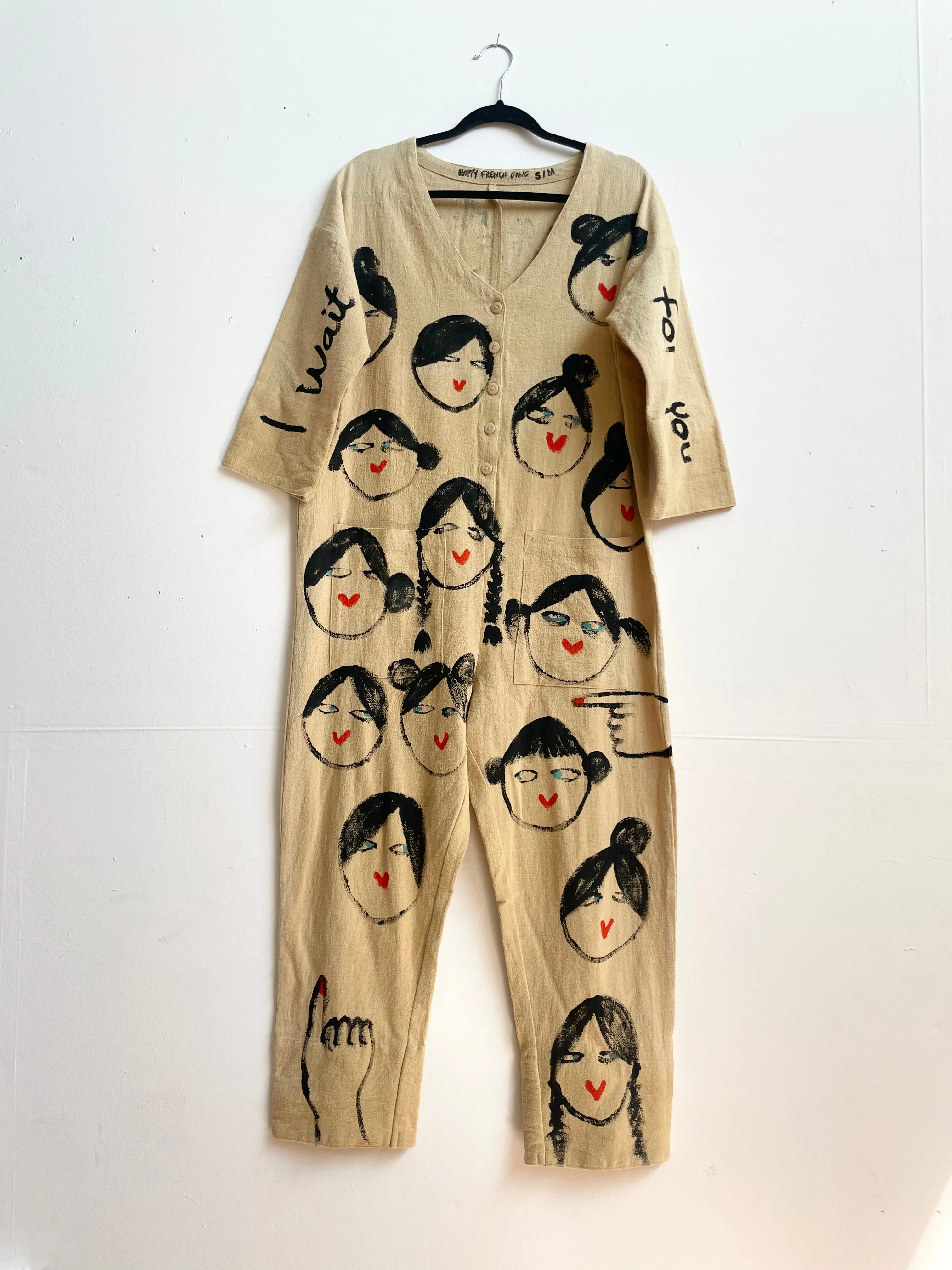 #75 Hand-painted  Jumpsuit S/M