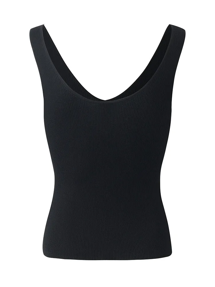 Acetate Round Neck Women Knitted Vest