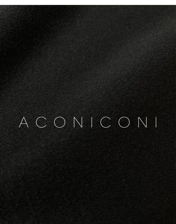 Aconiconi High End Double Breasted Sleeveless Long Straight Wool Coat- Winnie