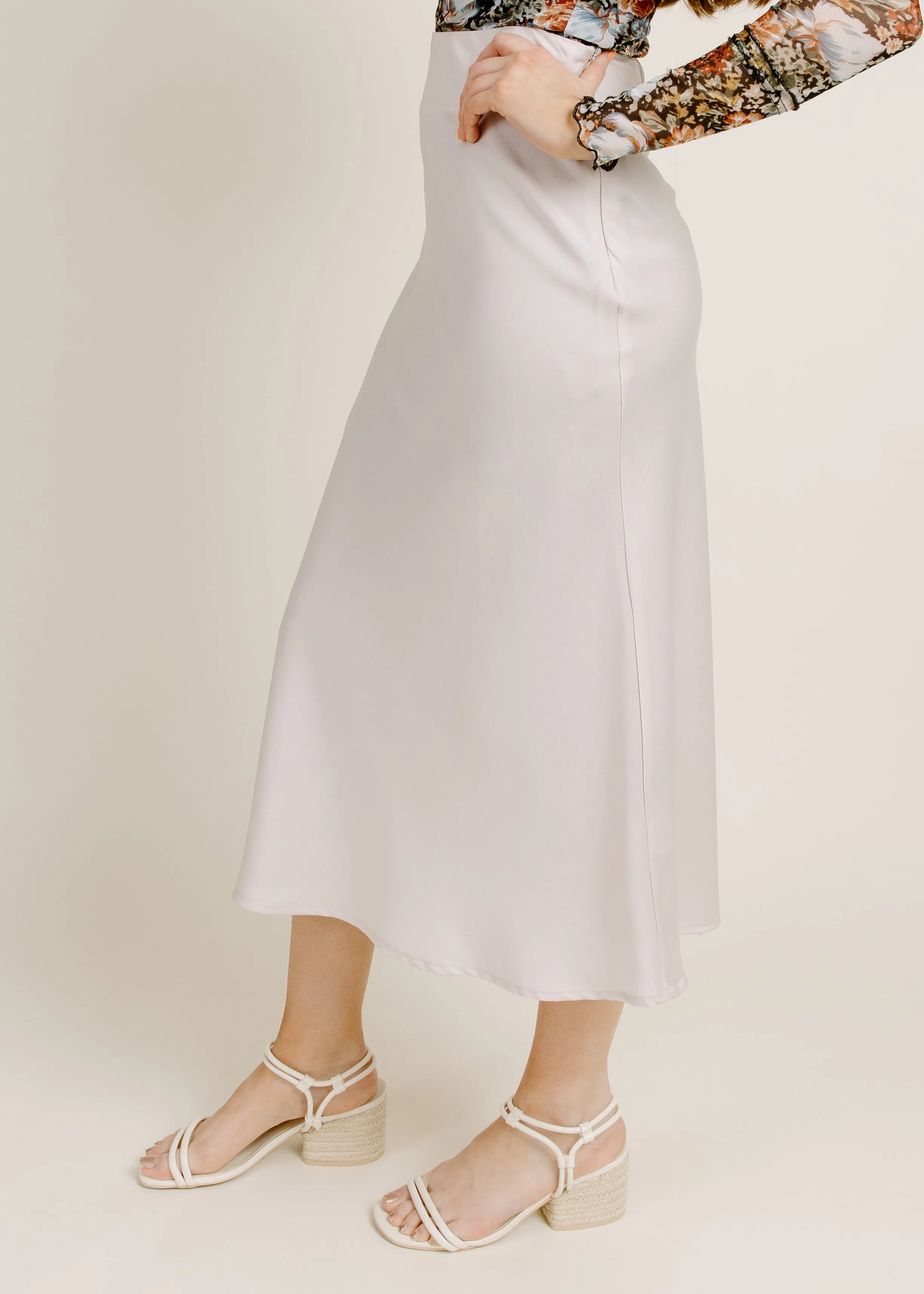 Alana Satin Midi Skirt