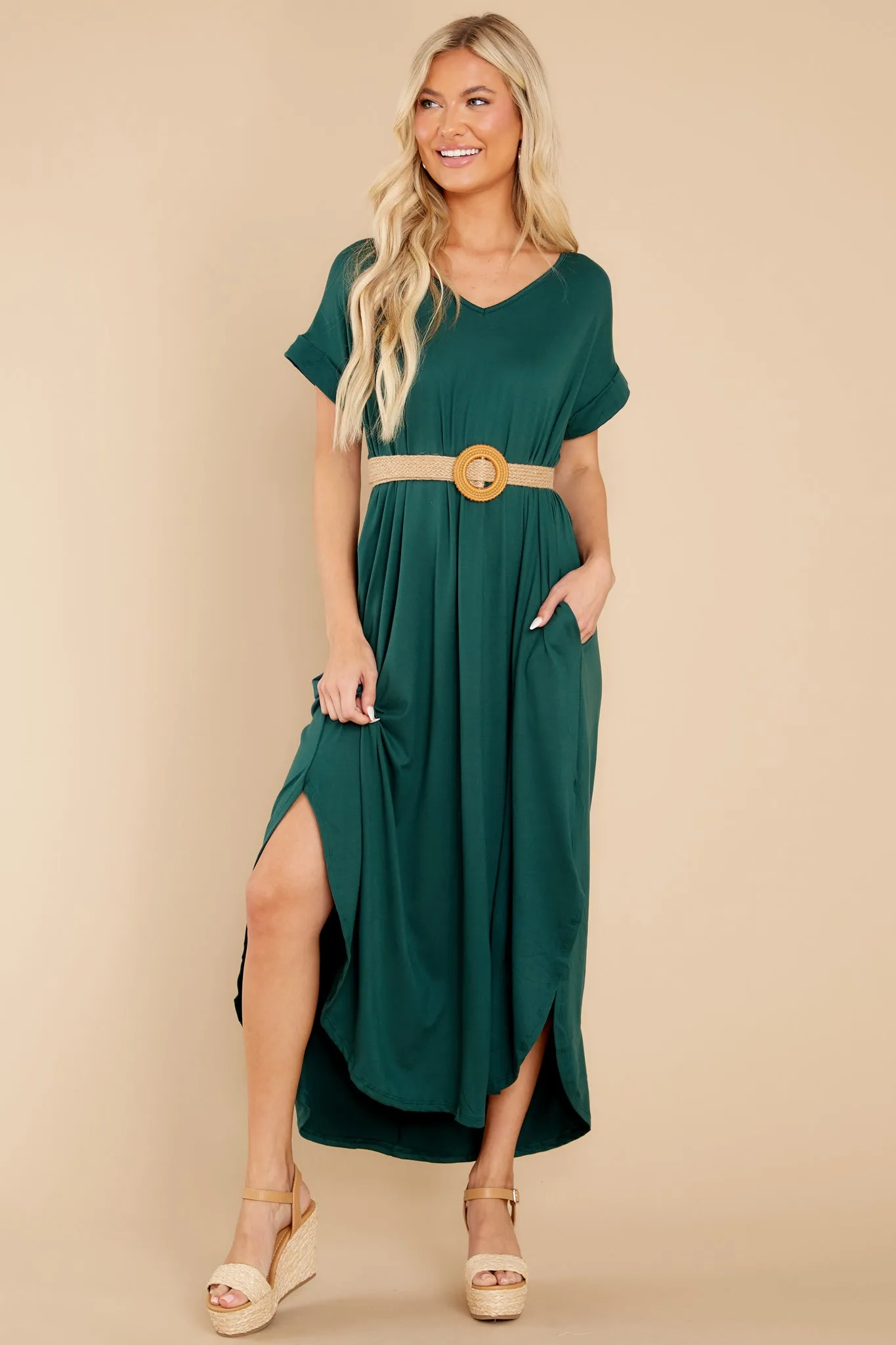 Always The Same Thing Hunter Green Maxi Dress