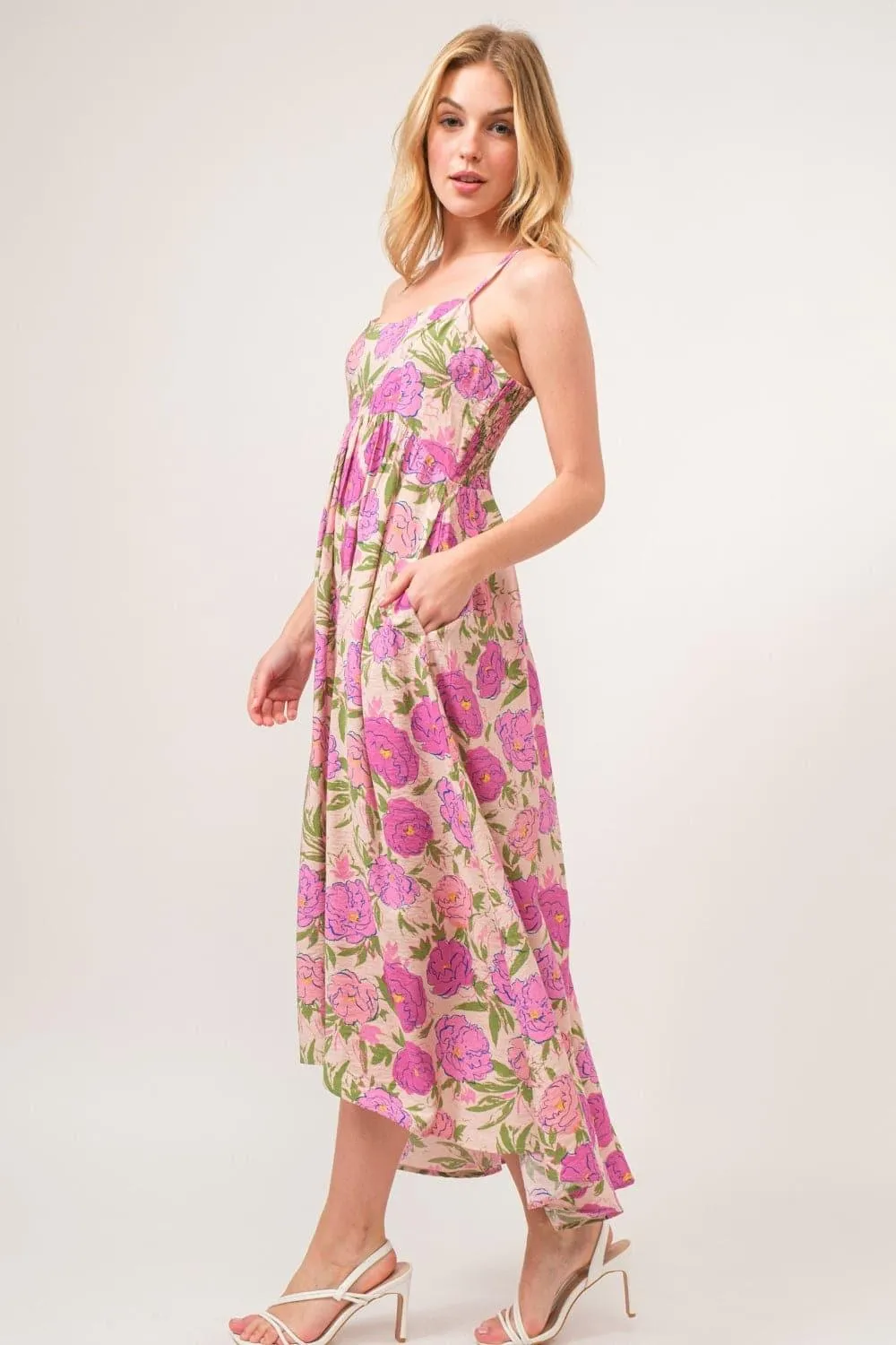 And The Why Floral High-Low Hem Cami Dress