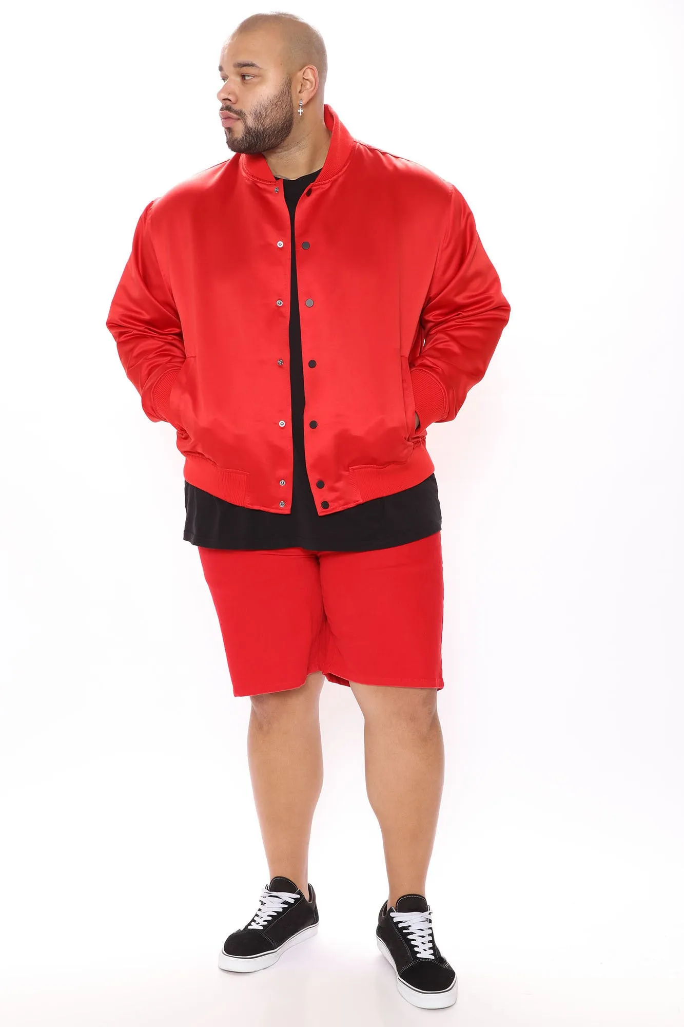 Ashton Essential Bomber Jacket - Red