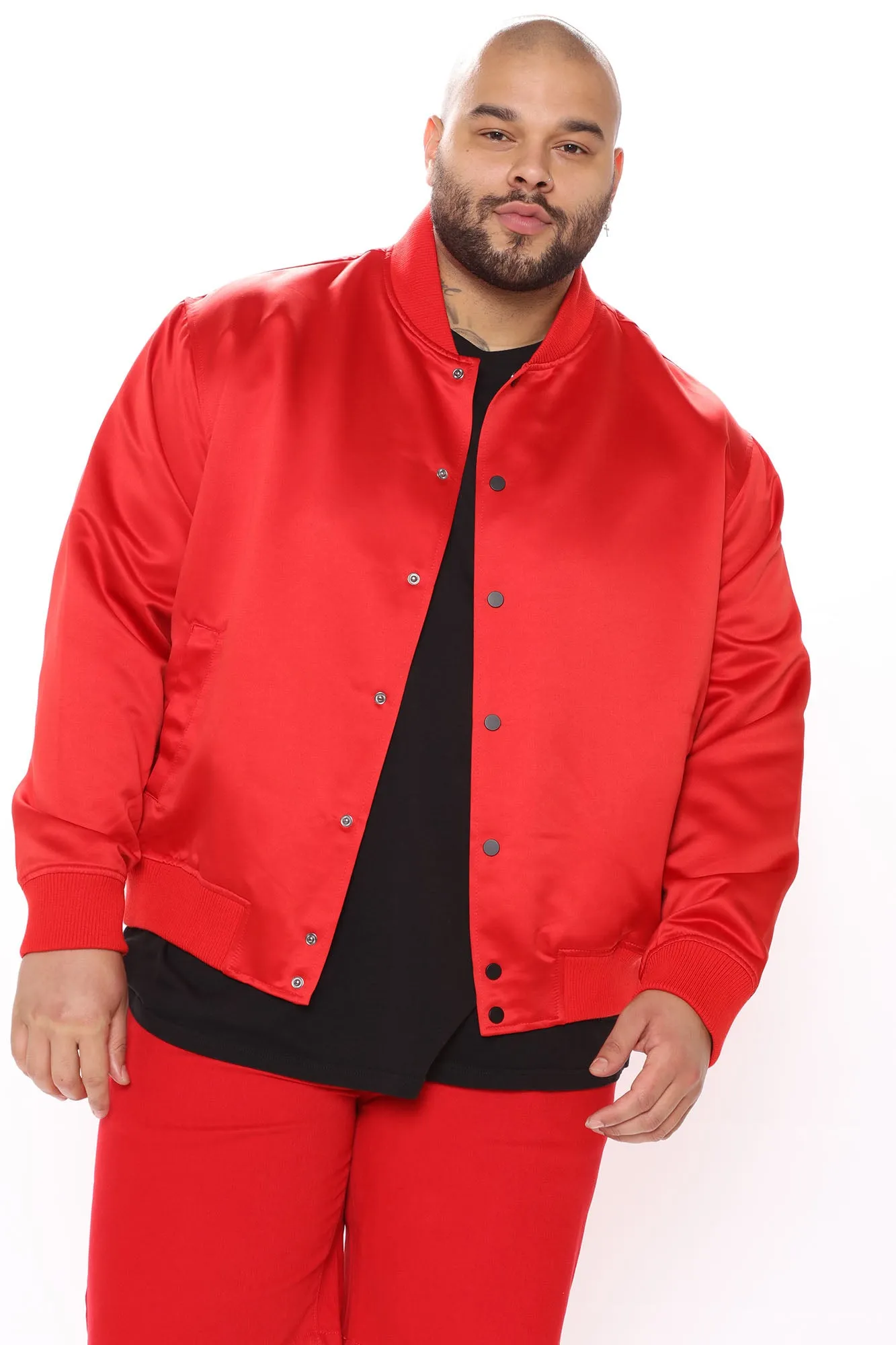 Ashton Essential Bomber Jacket - Red