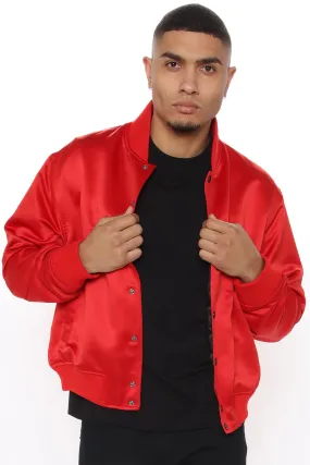 Ashton Essential Bomber Jacket - Red