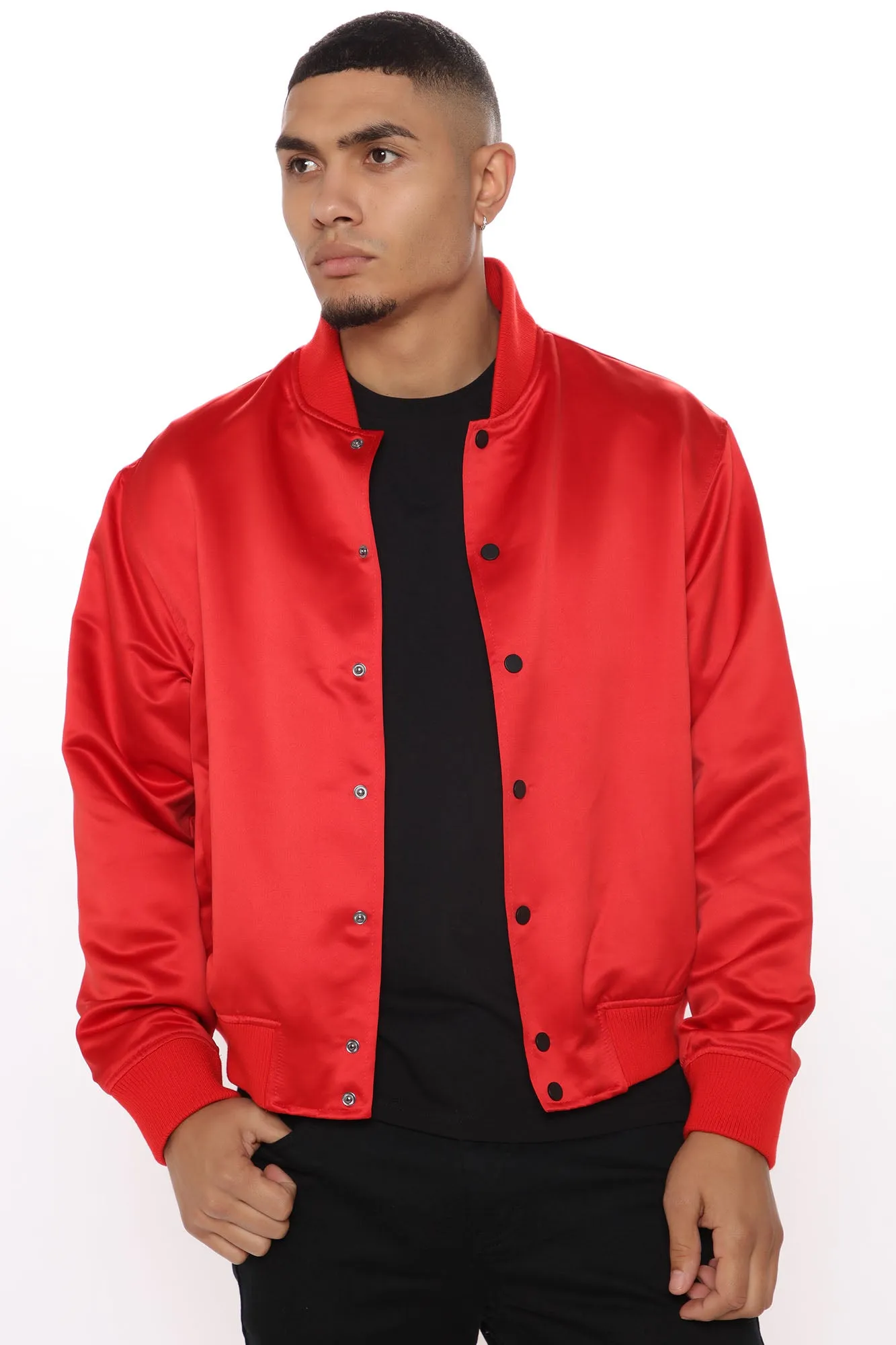 Ashton Essential Bomber Jacket - Red