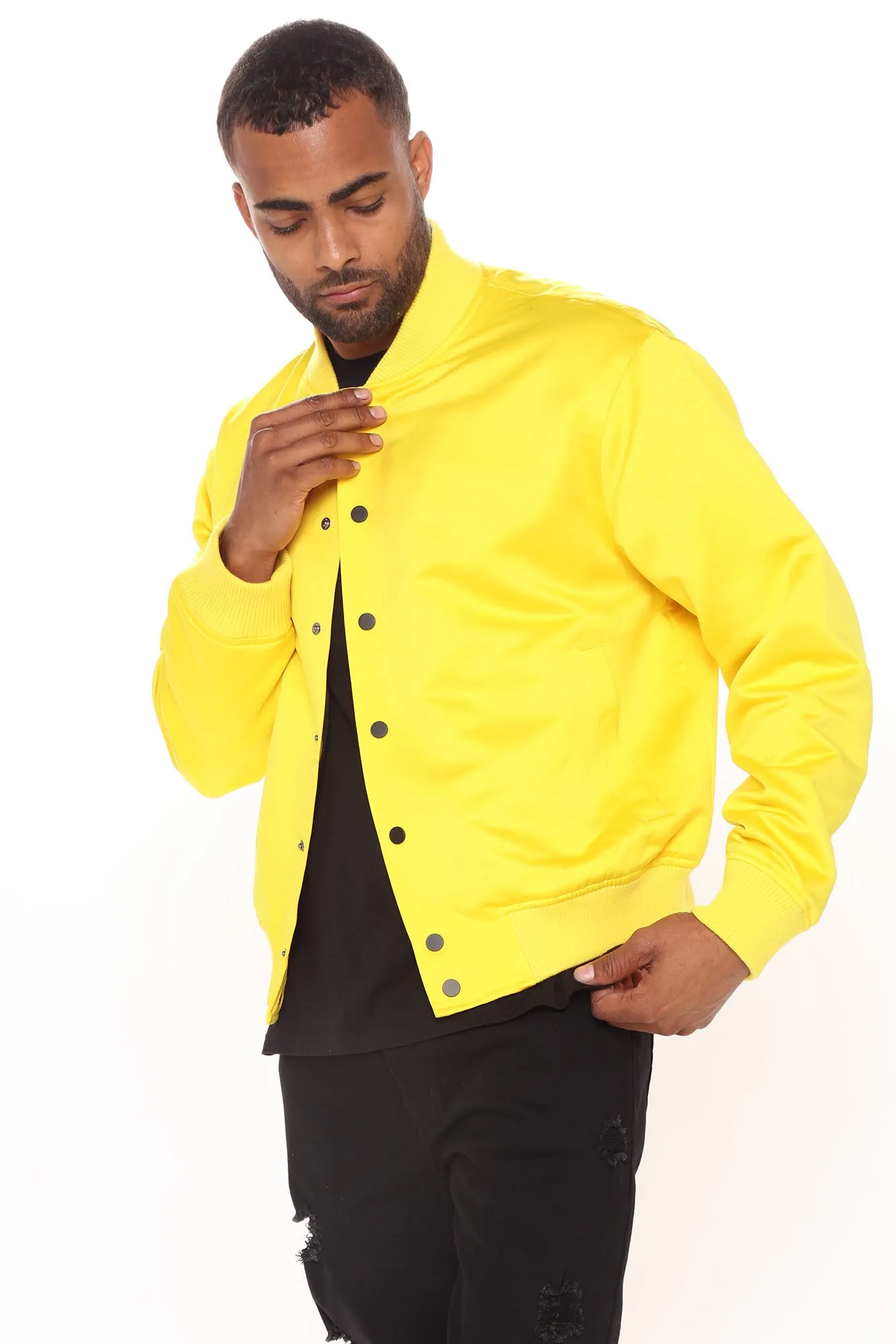 Ashton Essential Bomber Jacket - Yellow