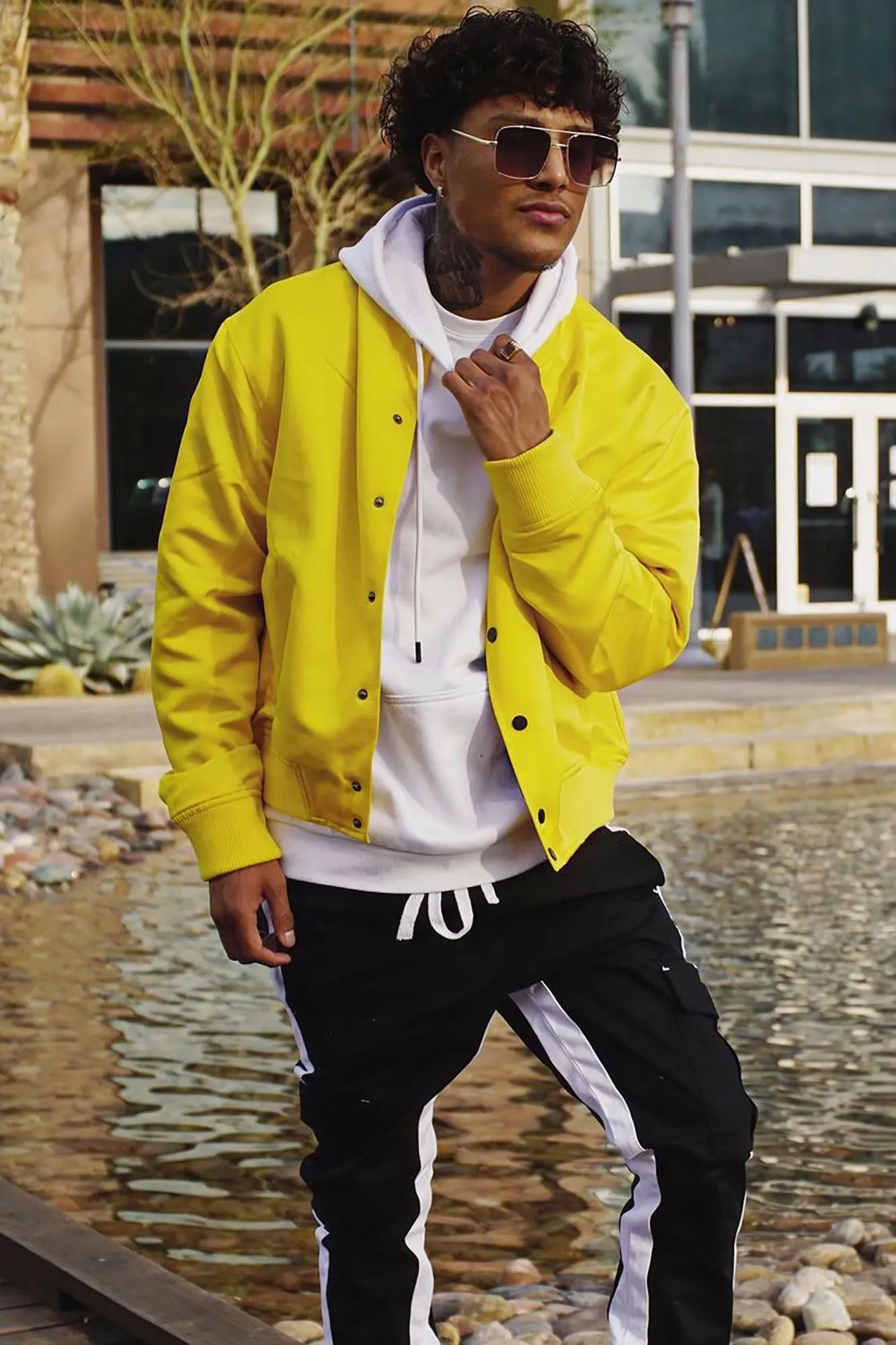 Ashton Essential Bomber Jacket - Yellow