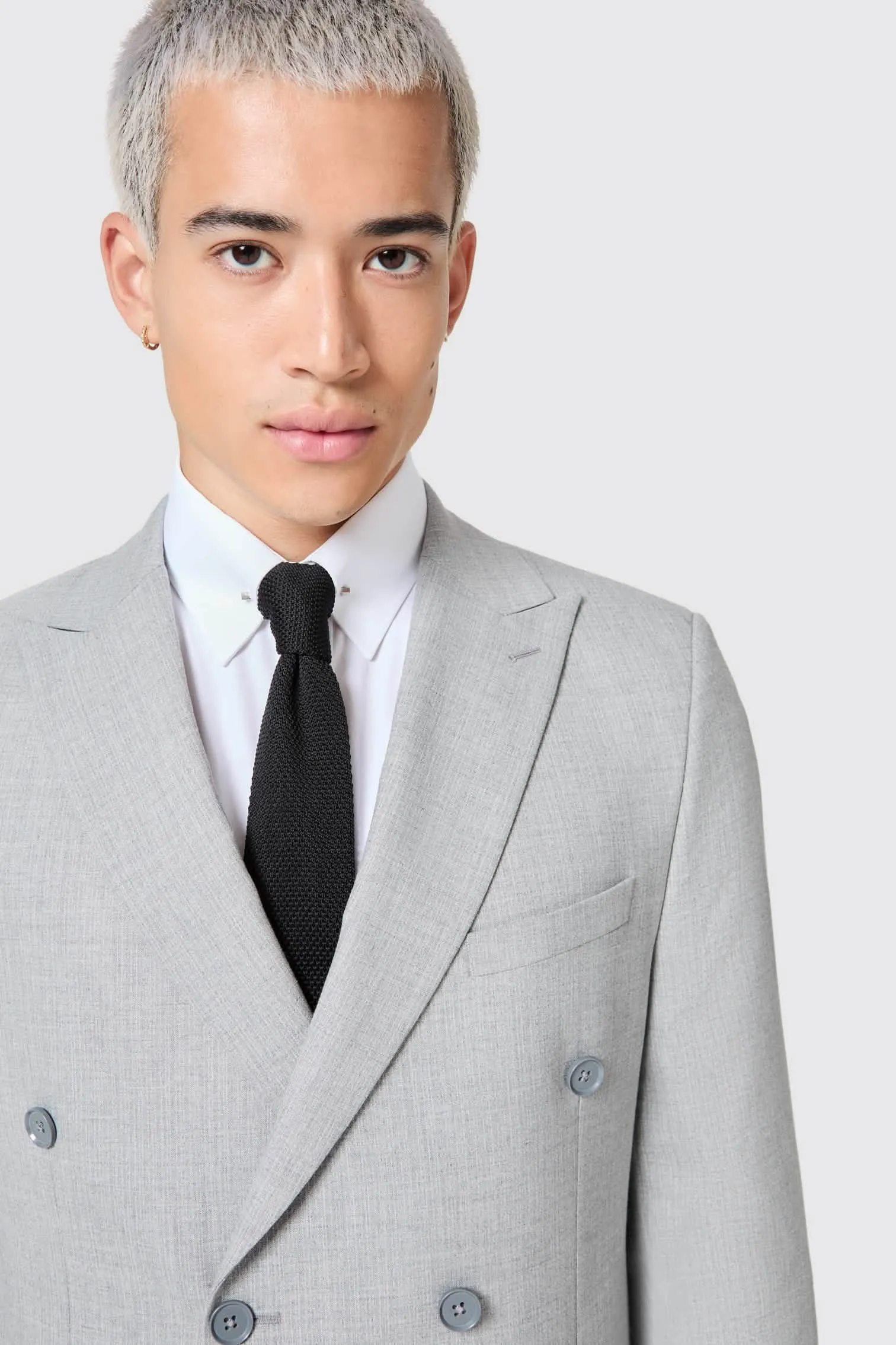 Atkinson Slim Fit Grey Double Breasted Suit