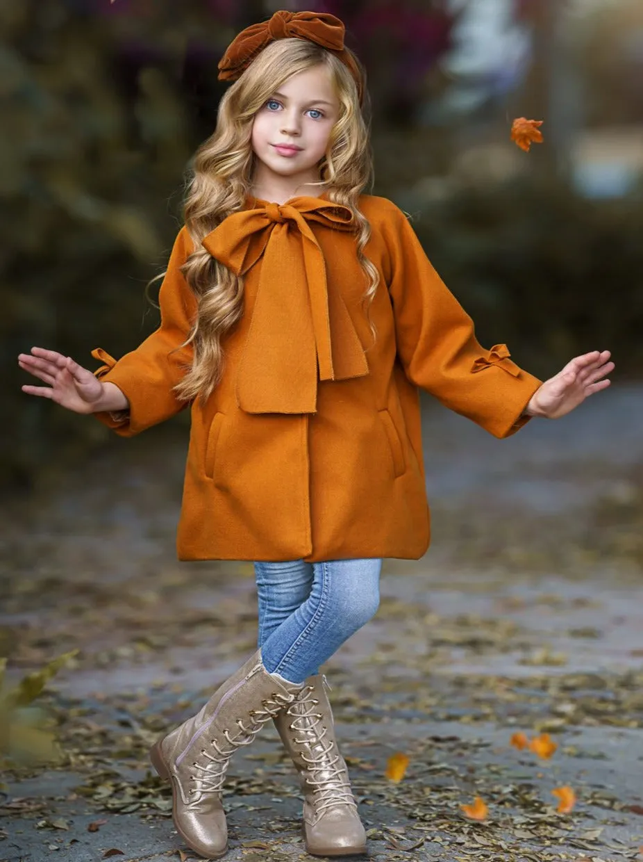 Autumn Dreams Bowed Wool Coat