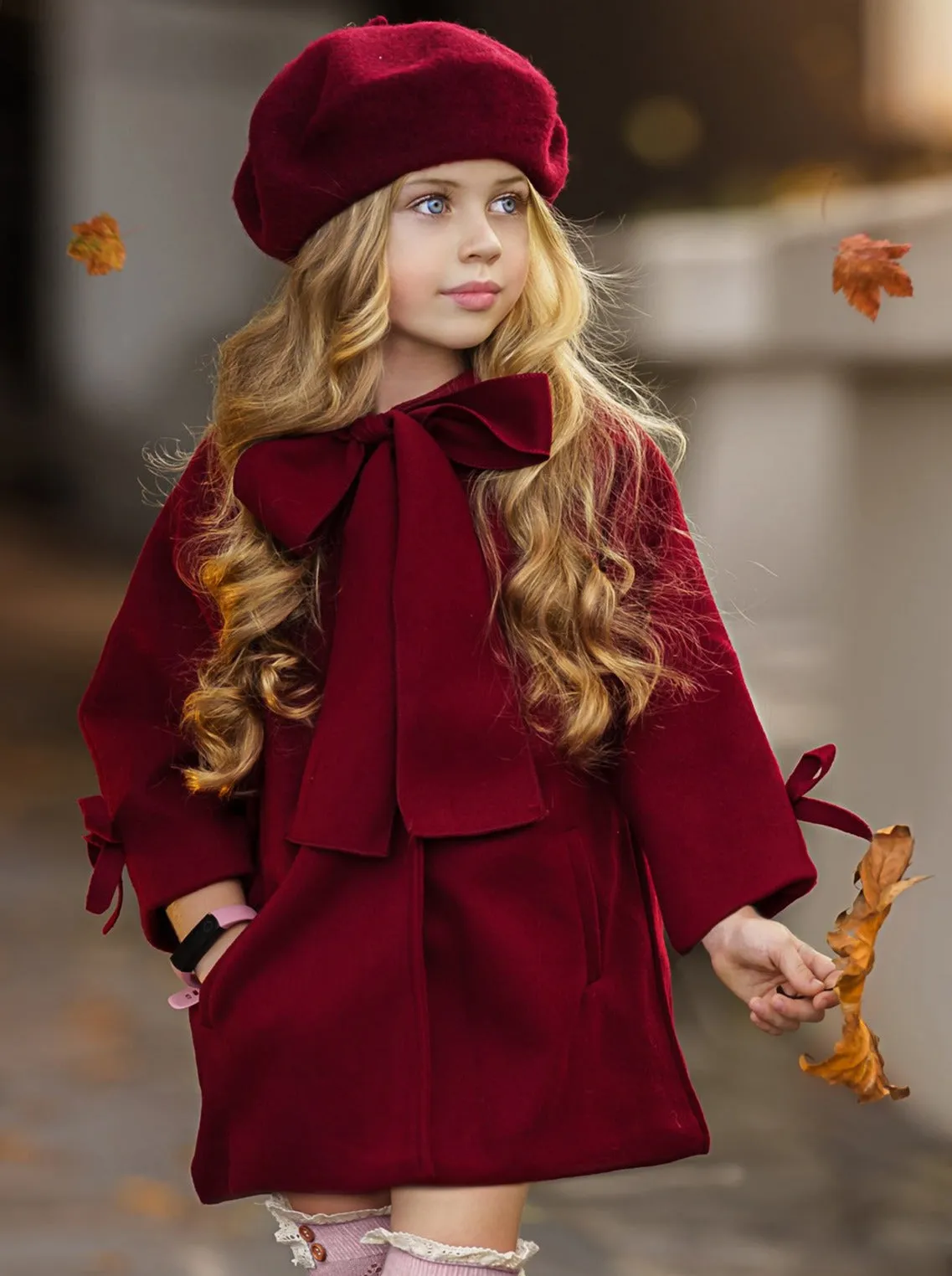 Autumn Dreams Bowed Wool Coat