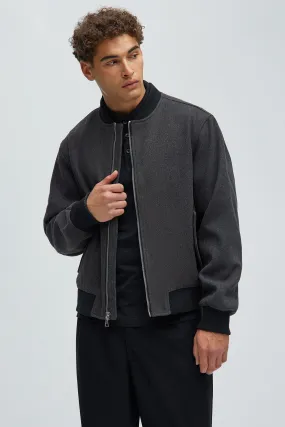 Avery Textured Bomber Jacket - Black