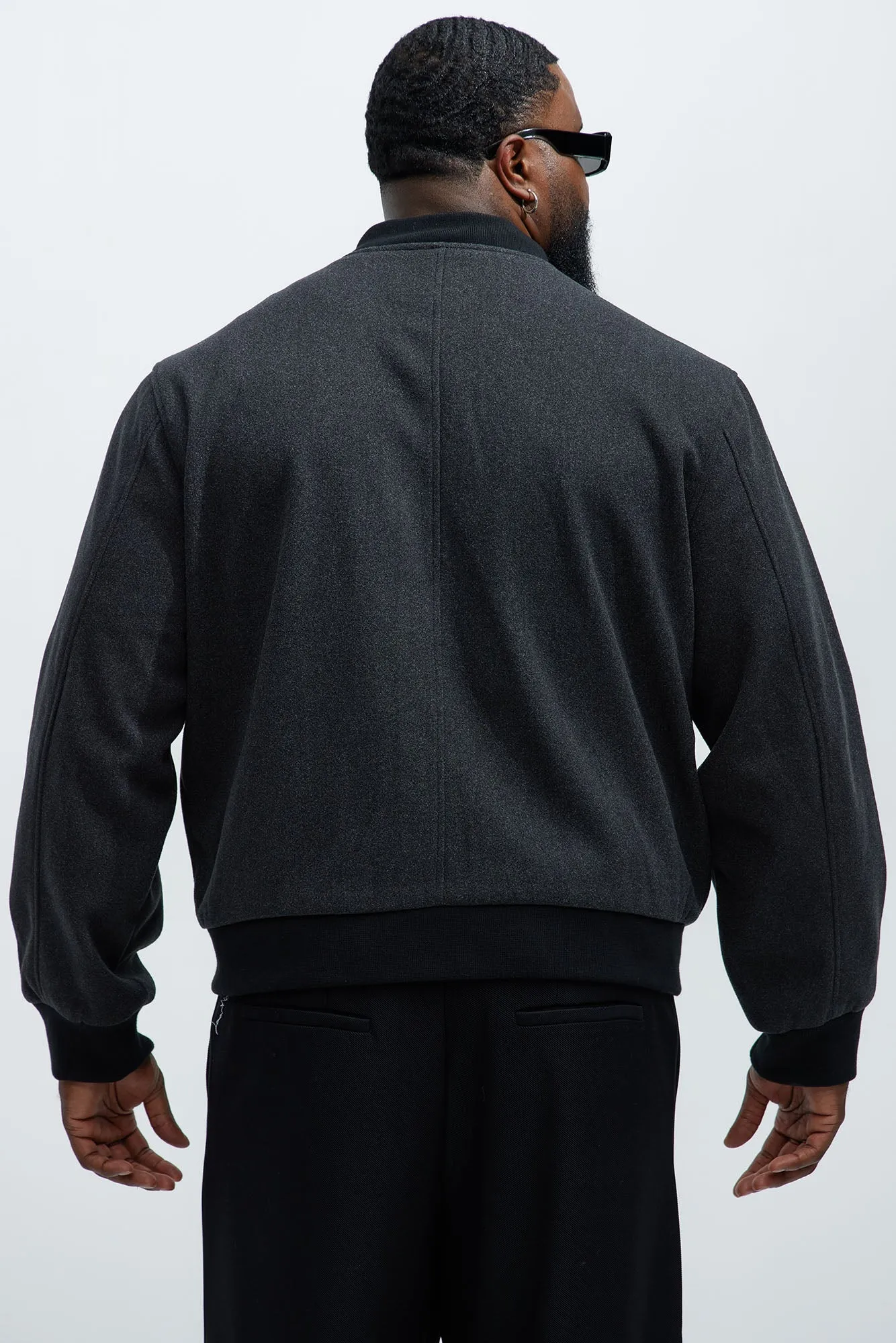 Avery Textured Bomber Jacket - Black