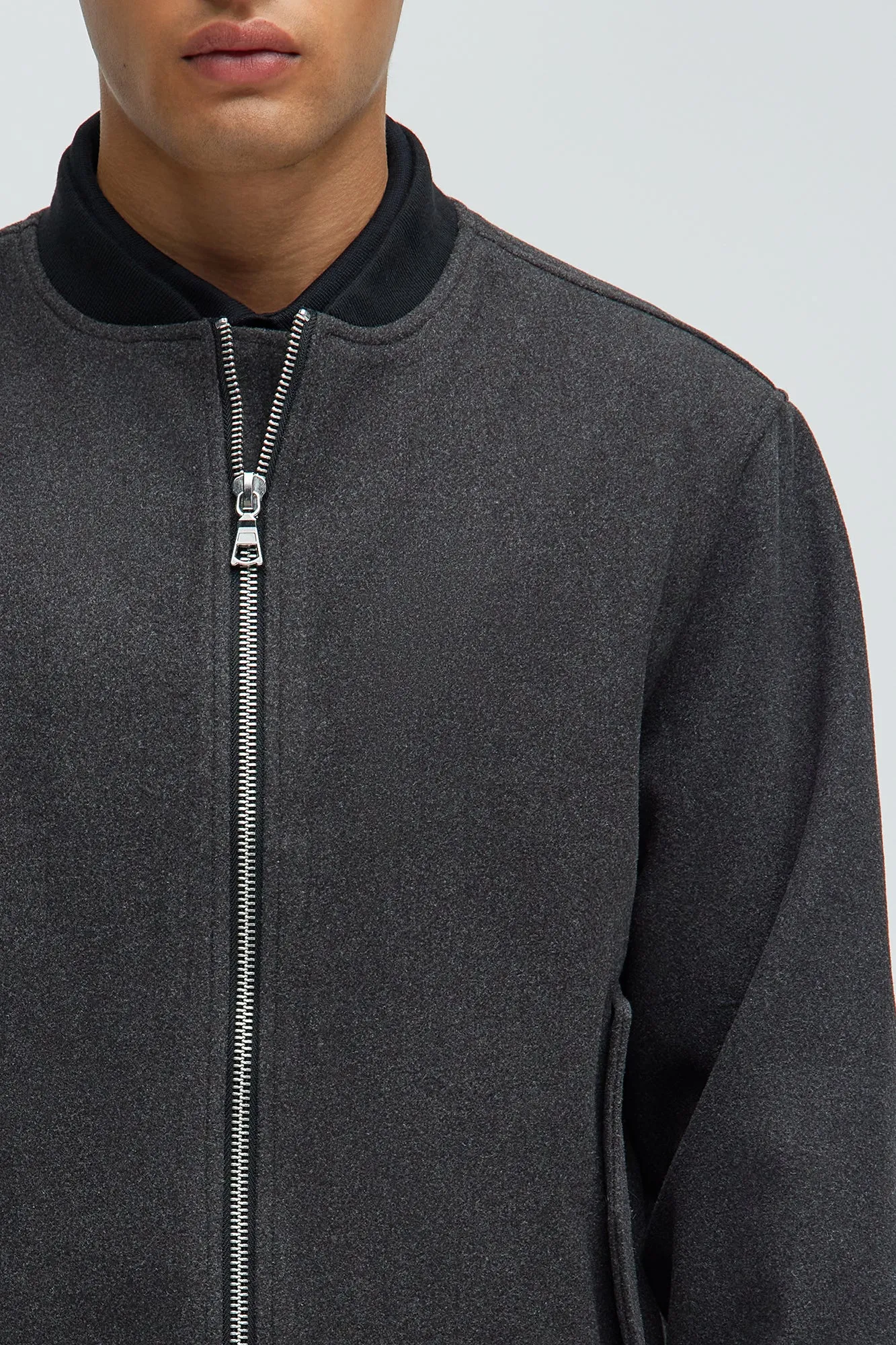 Avery Textured Bomber Jacket - Black