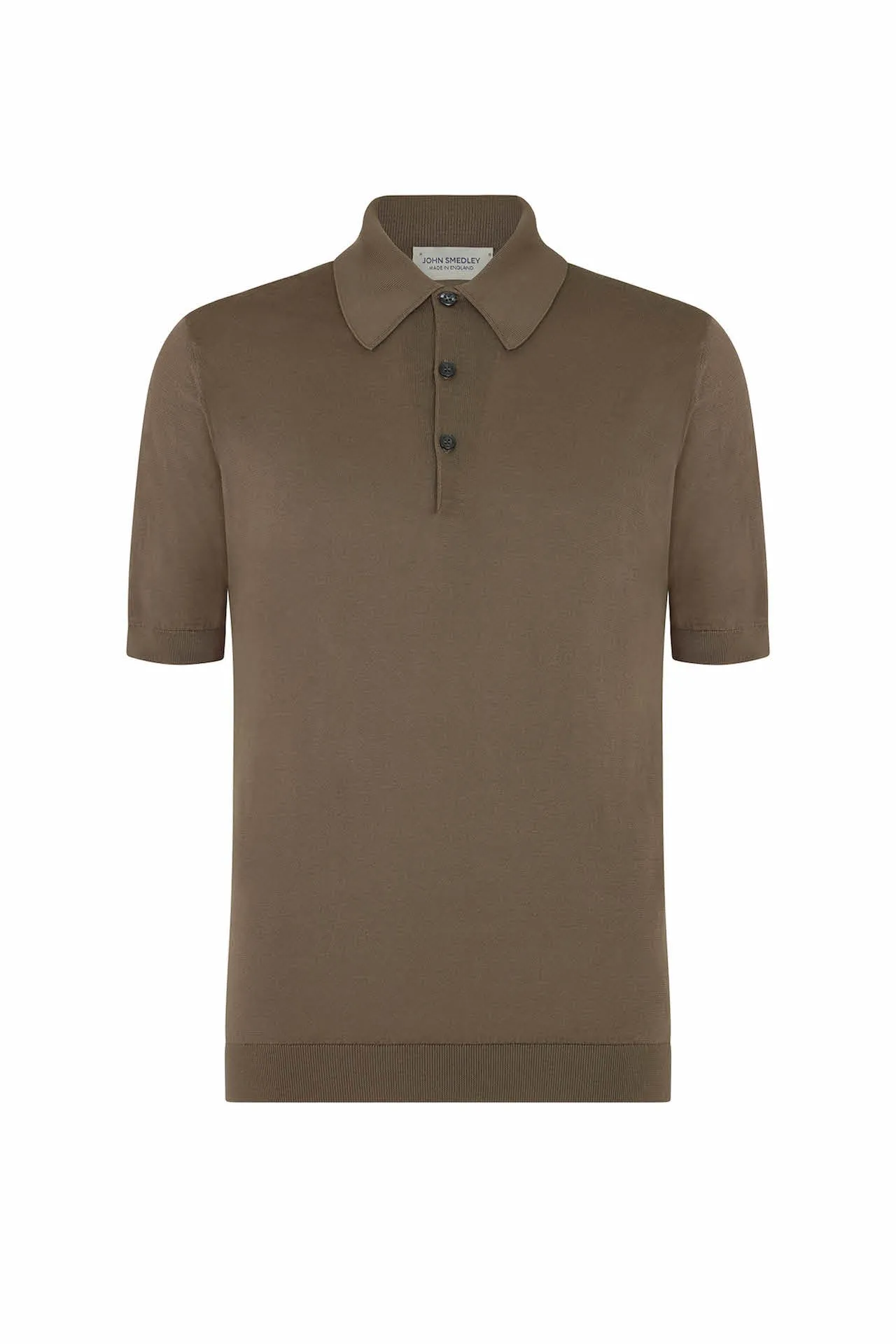 Beige Musk Merino/Cotton Short Sleeve Polo Neck Knitwear