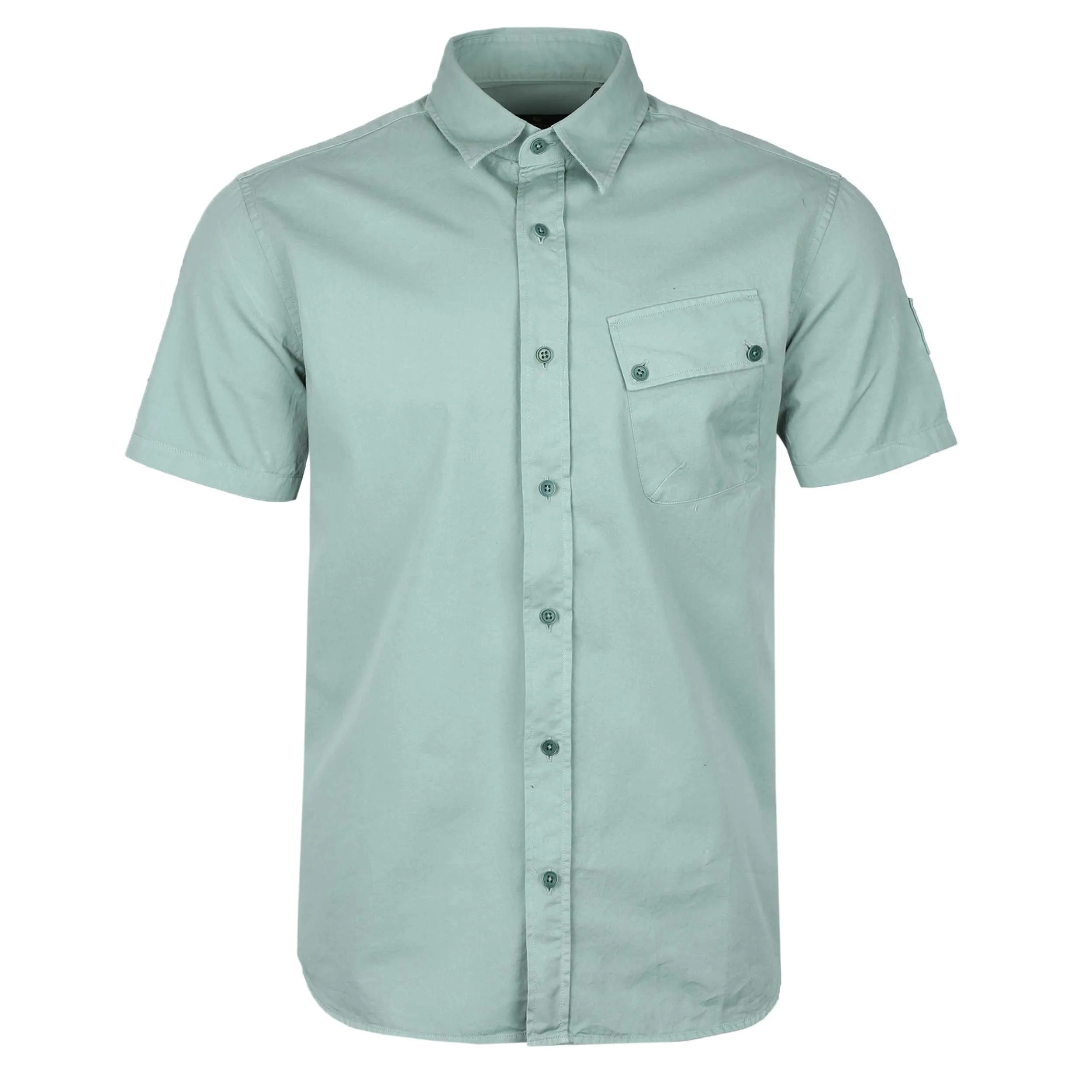 Belstaff Pitch SS Shirt in Steel Green