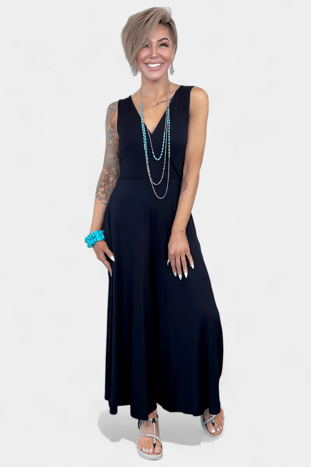 Black Sleeveless Jumpsuit