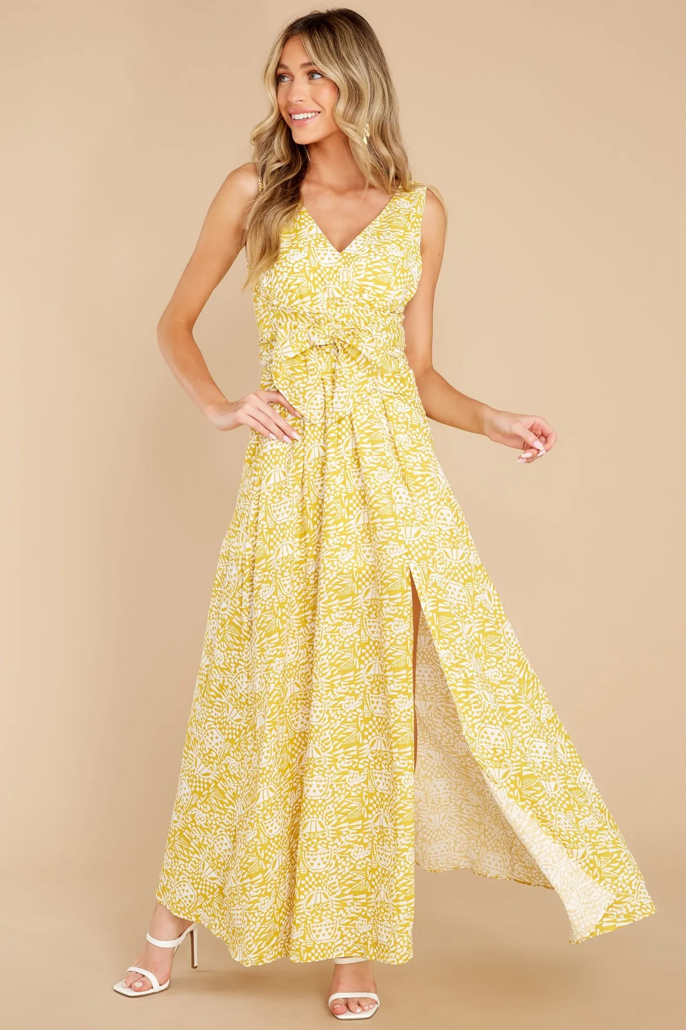 Blinded By Beauty Yellow Print Maxi Dress