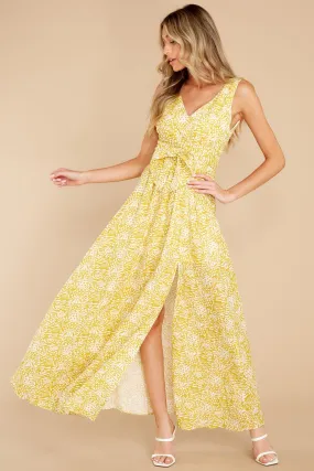 Blinded By Beauty Yellow Print Maxi Dress