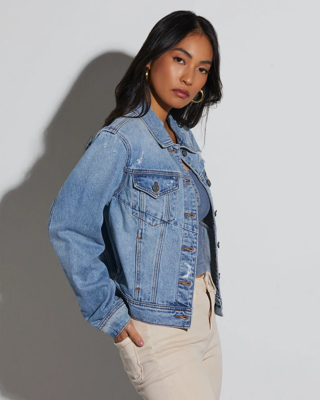 Blue Jean Baby Distressed Denim Jacket