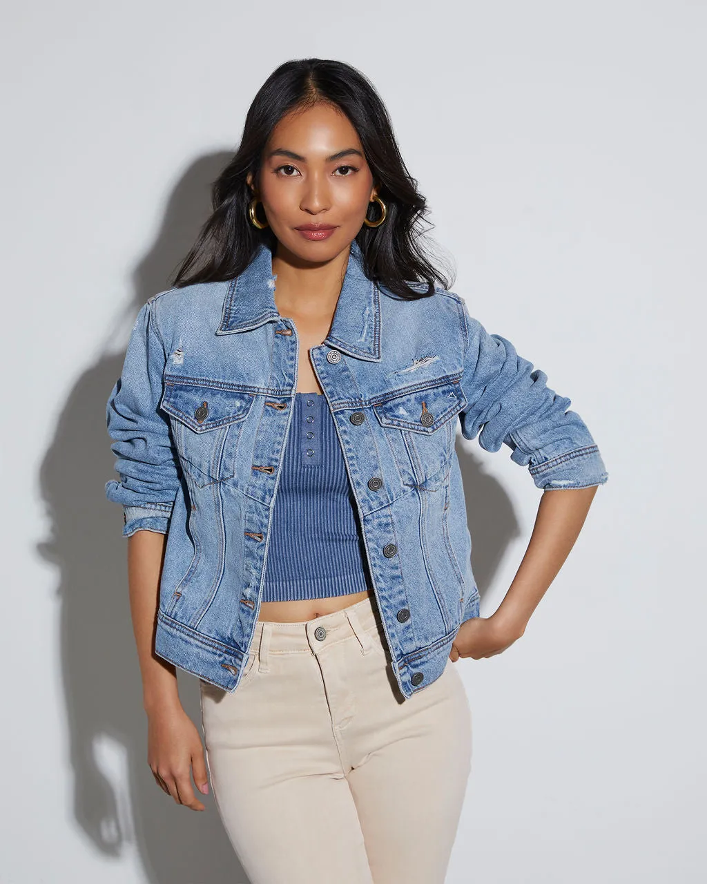 Blue Jean Baby Distressed Denim Jacket