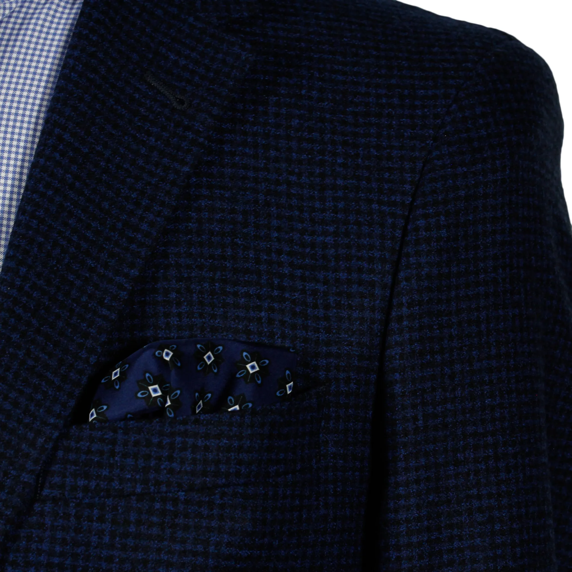 Blue Micro Check Contemporary Fit Sport Coat