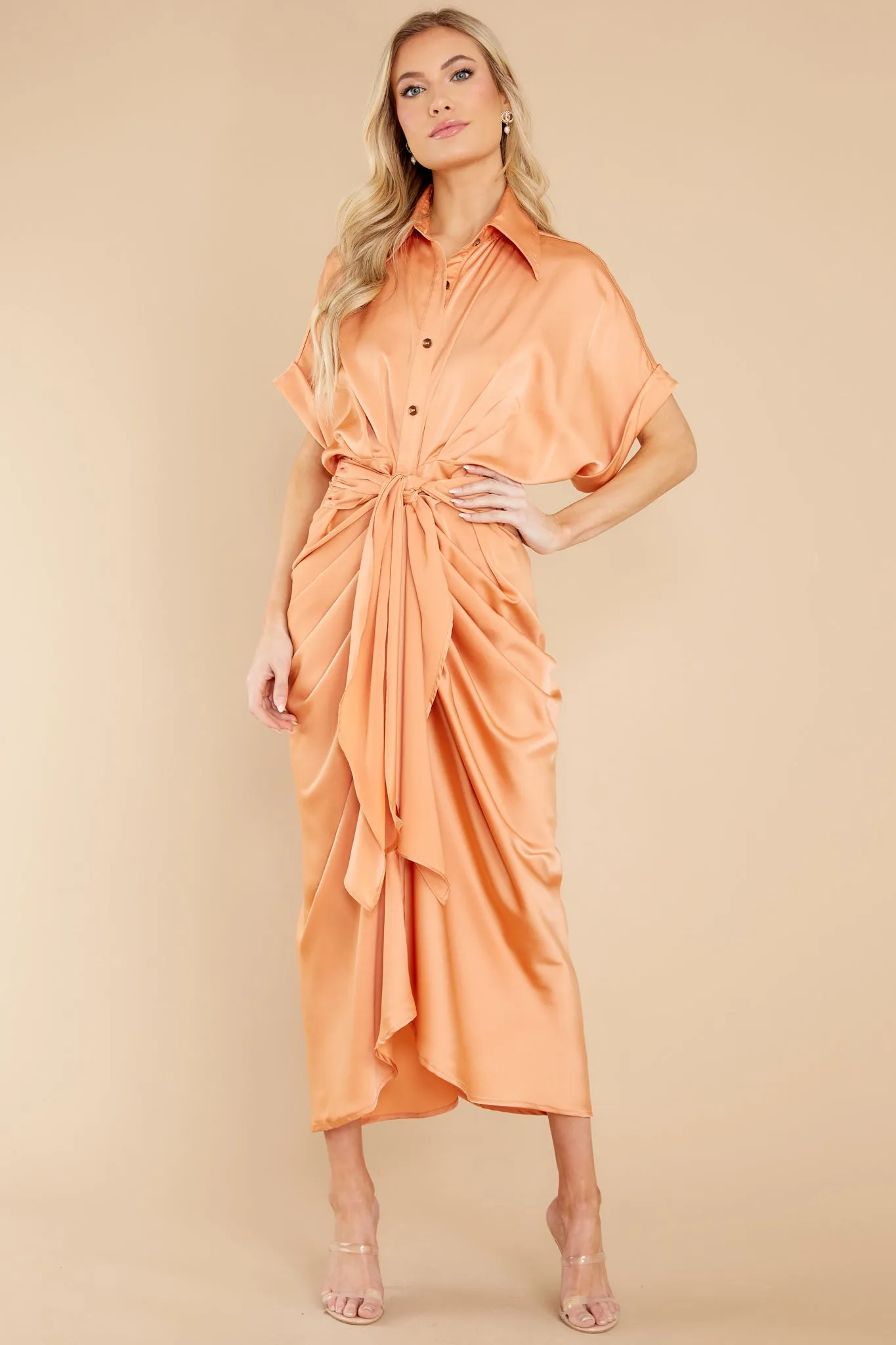 Brunch Date Apricot Maxi Dress