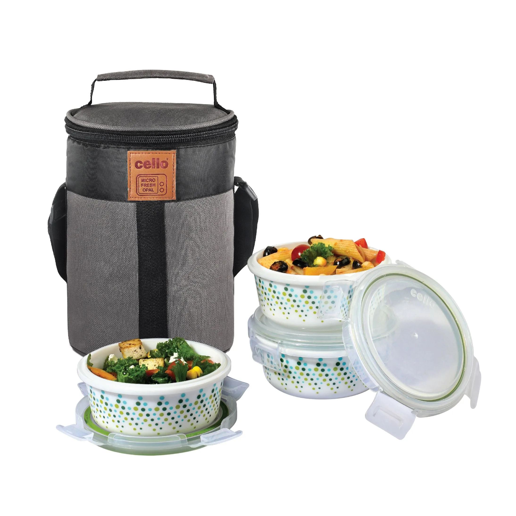 Bubble Drop Opalware Lunch Box with Jacket