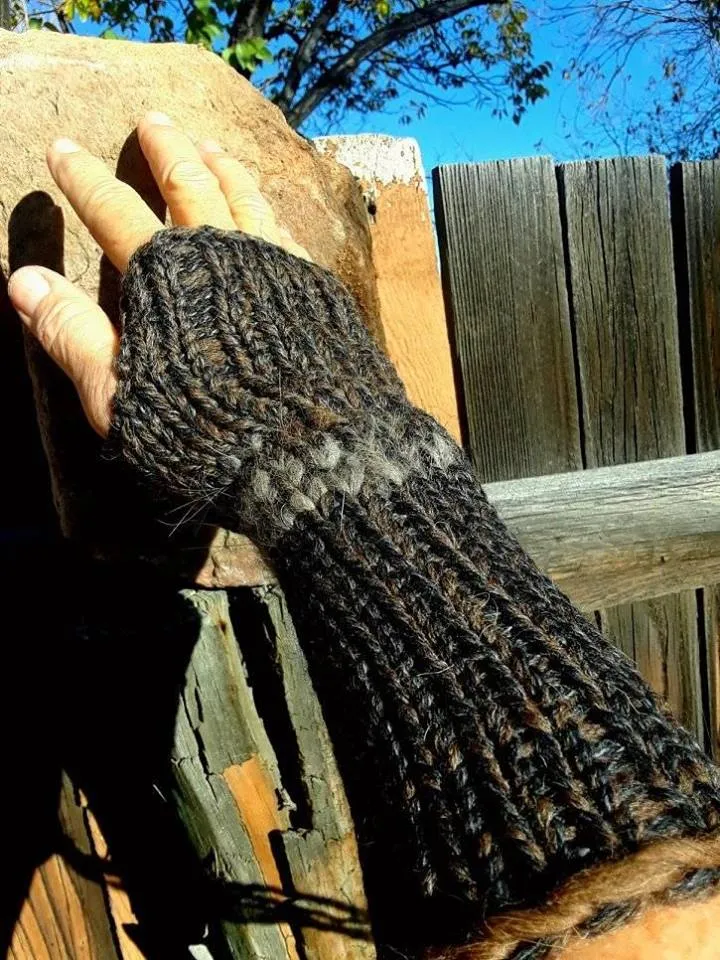 Buffalo and Wolf Fingerless Gloves