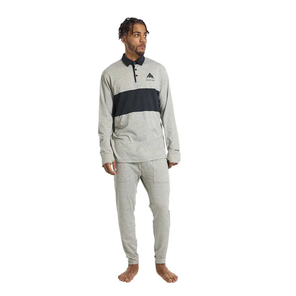 Burton Midweight Rugby Thermal Top - Grey Heather/True Black