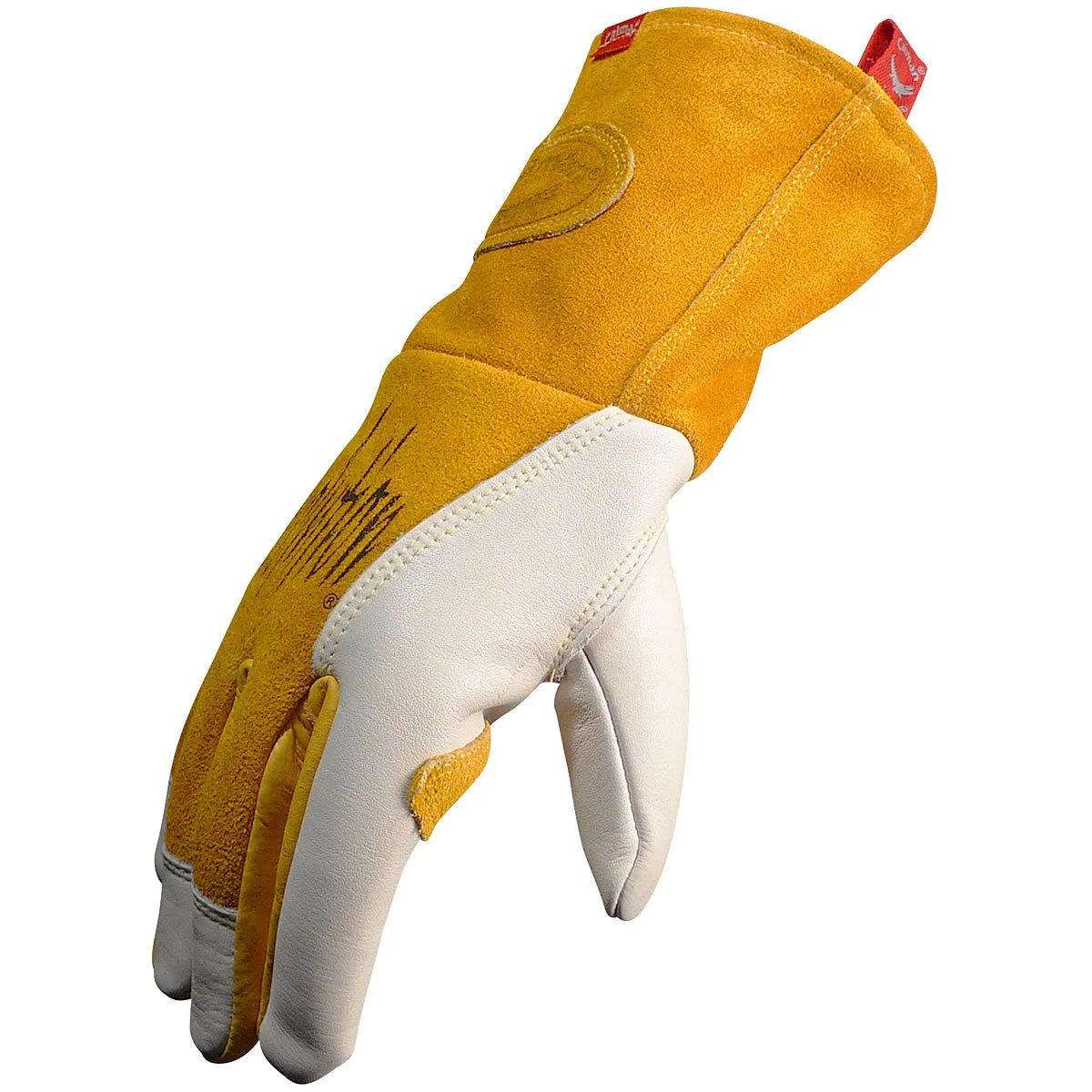 Caiman 1810 Premium Cow Grain MIG/Stick with Padded Reinforced Palm-2-Layer Insulated Back Welder's Glove (One Dozen)