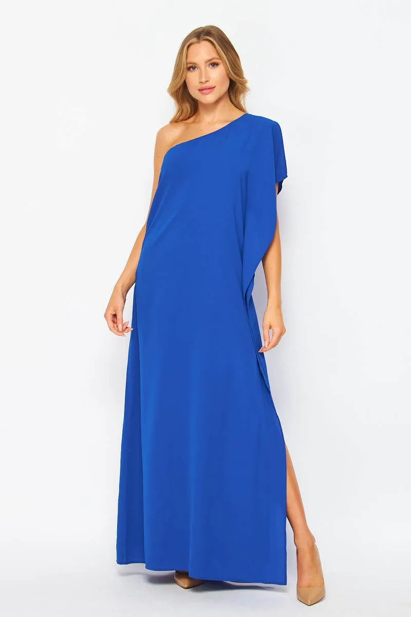 Capri Blue One Shoulder Dress