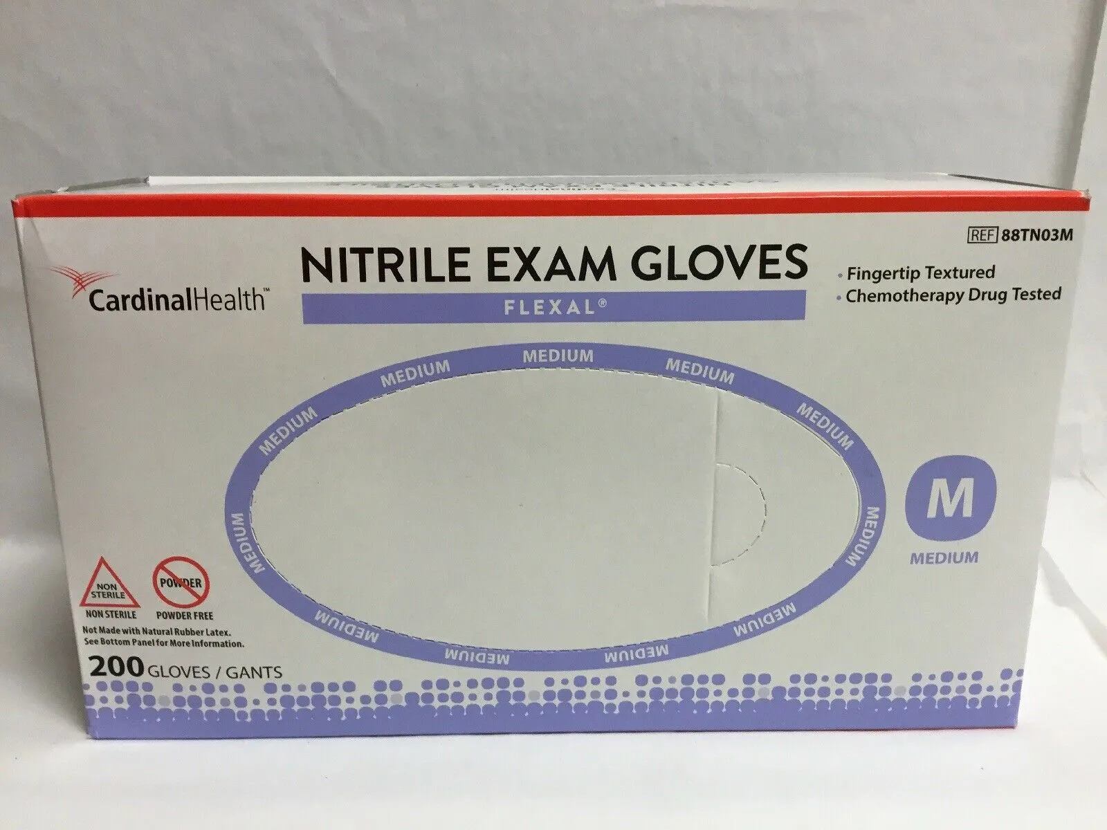 Cardinal Health Nitrile Exam Gloves-Size Medium