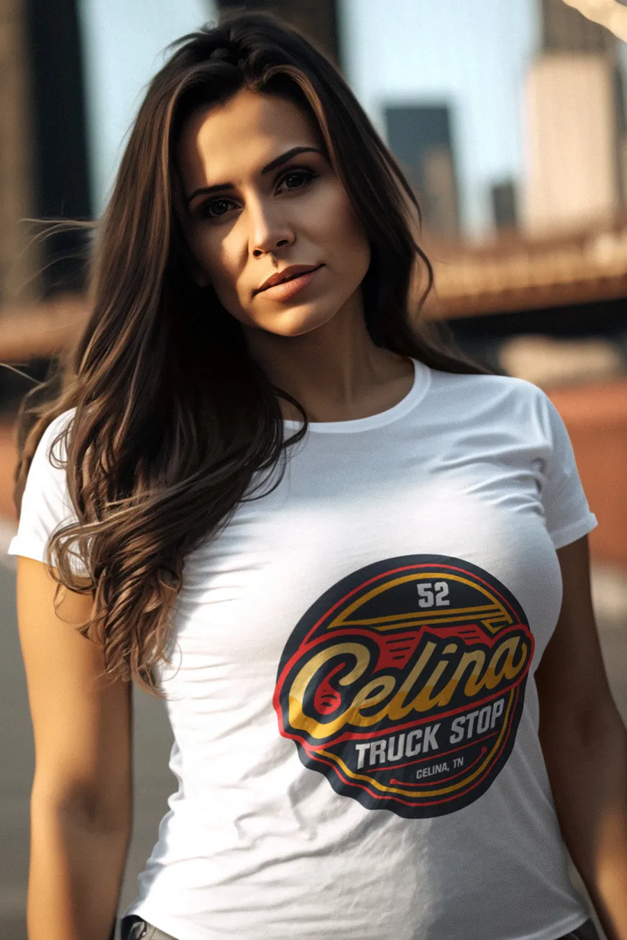 Celina 52 Truck Stop Ladies Cotton T-Shirt