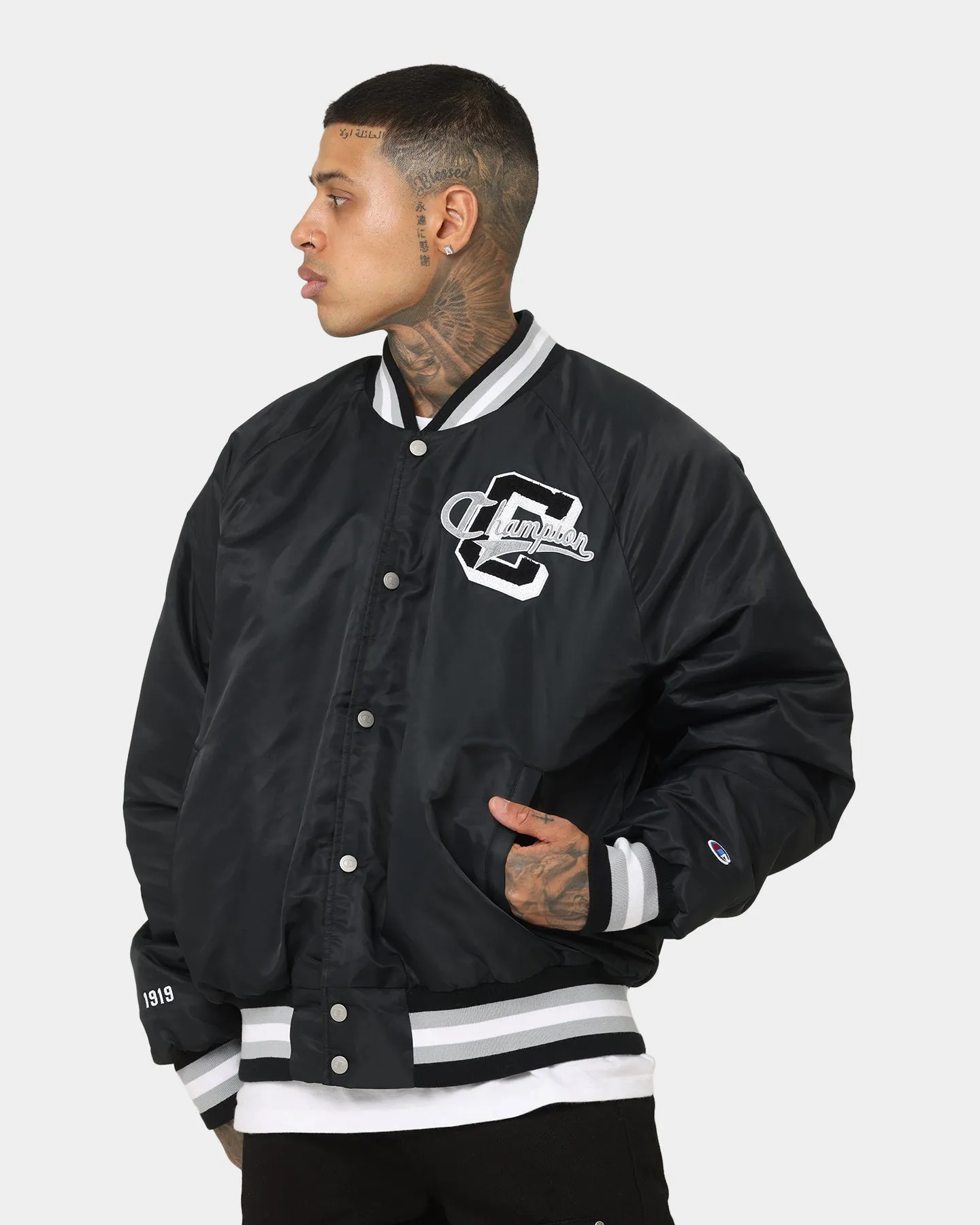 Champion LFS Letterman Jacket Black