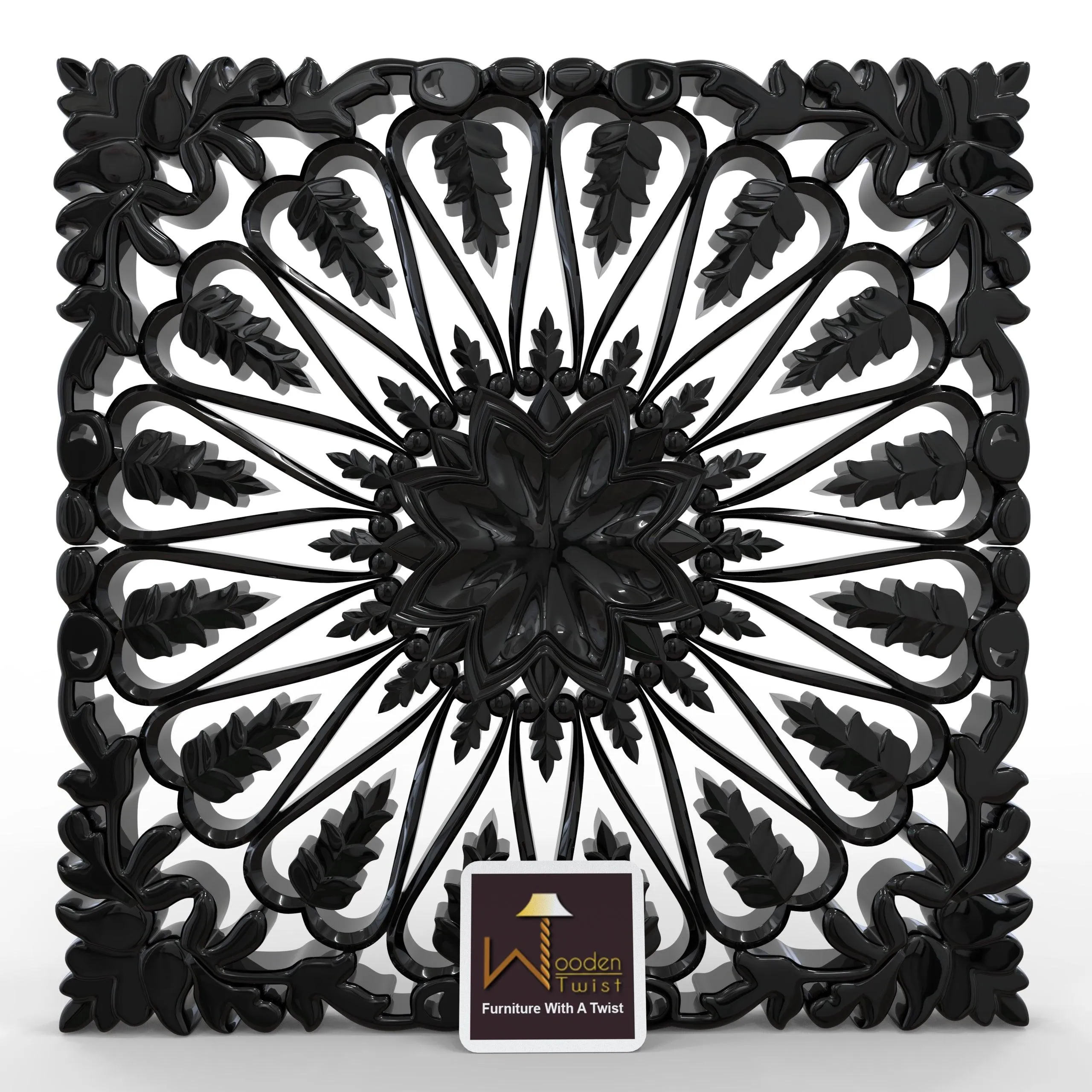 Chic Wood Hand Carved Wall Panel