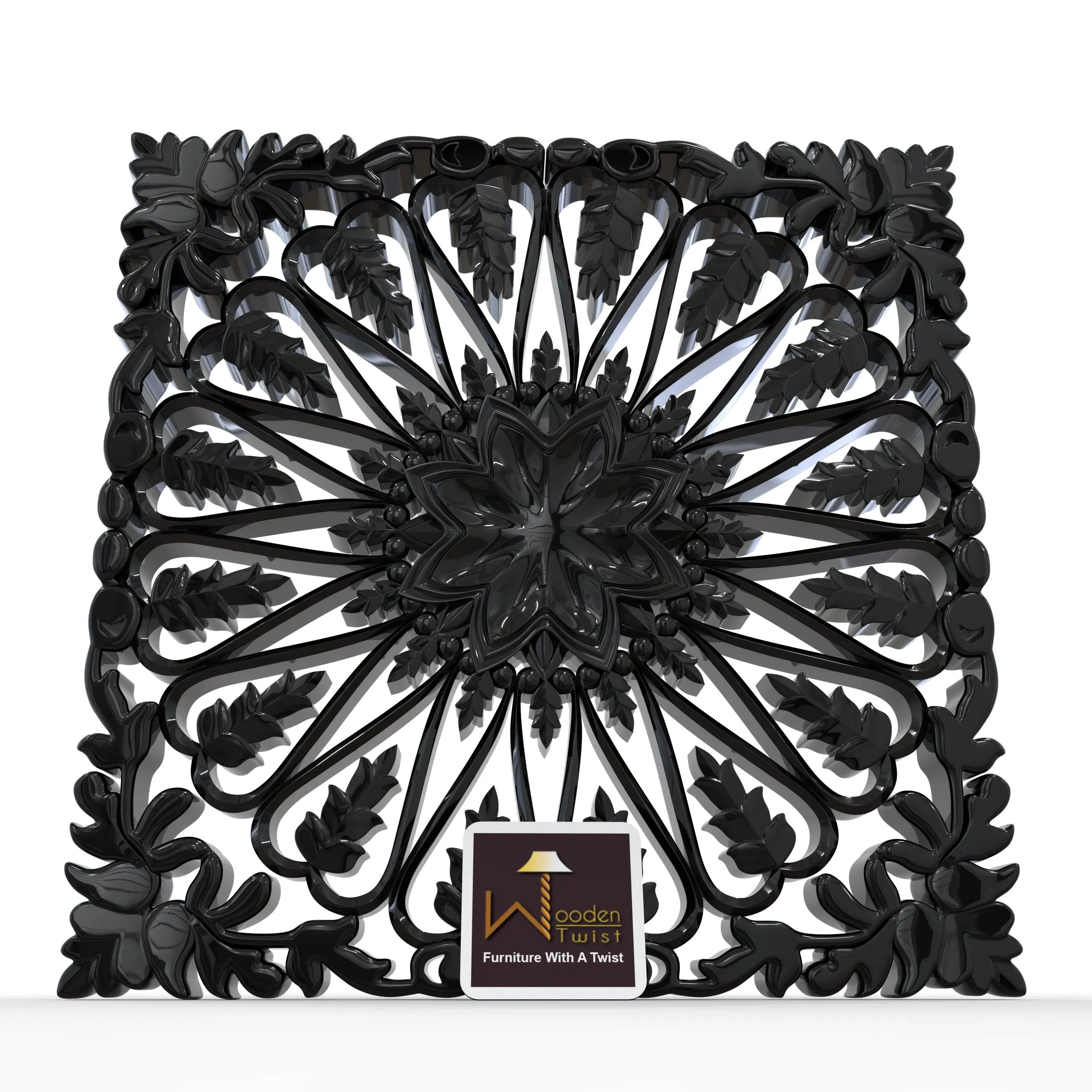 Chic Wood Hand Carved Wall Panel