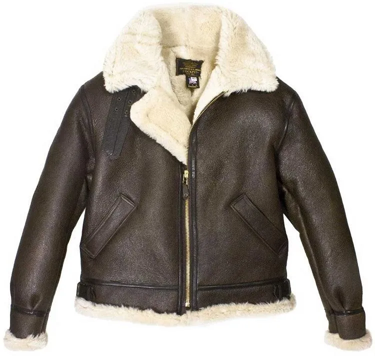 Cockpit USA Mens B-3 Sheepskin Bomber Jacket