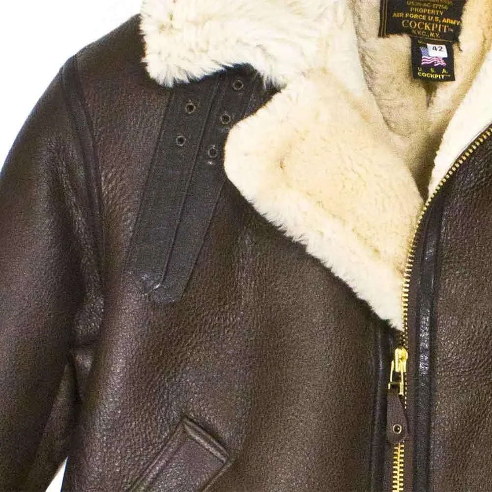 Cockpit USA Mens B-3 Sheepskin Bomber Jacket