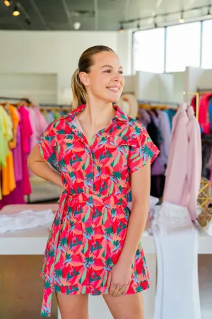 Coral Ipanema Woven Playsuit