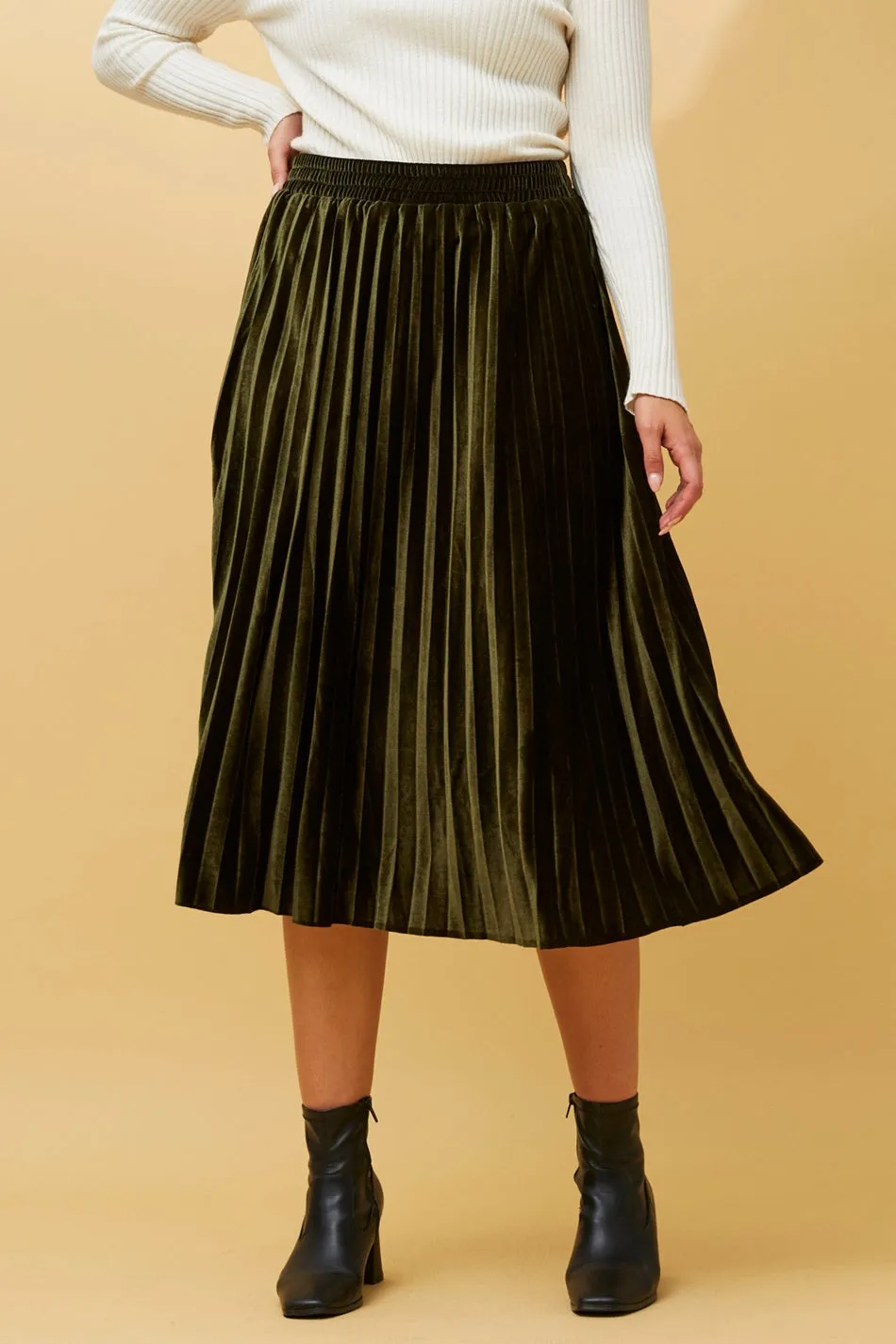 CORY PLEATED MIDI SKIRT