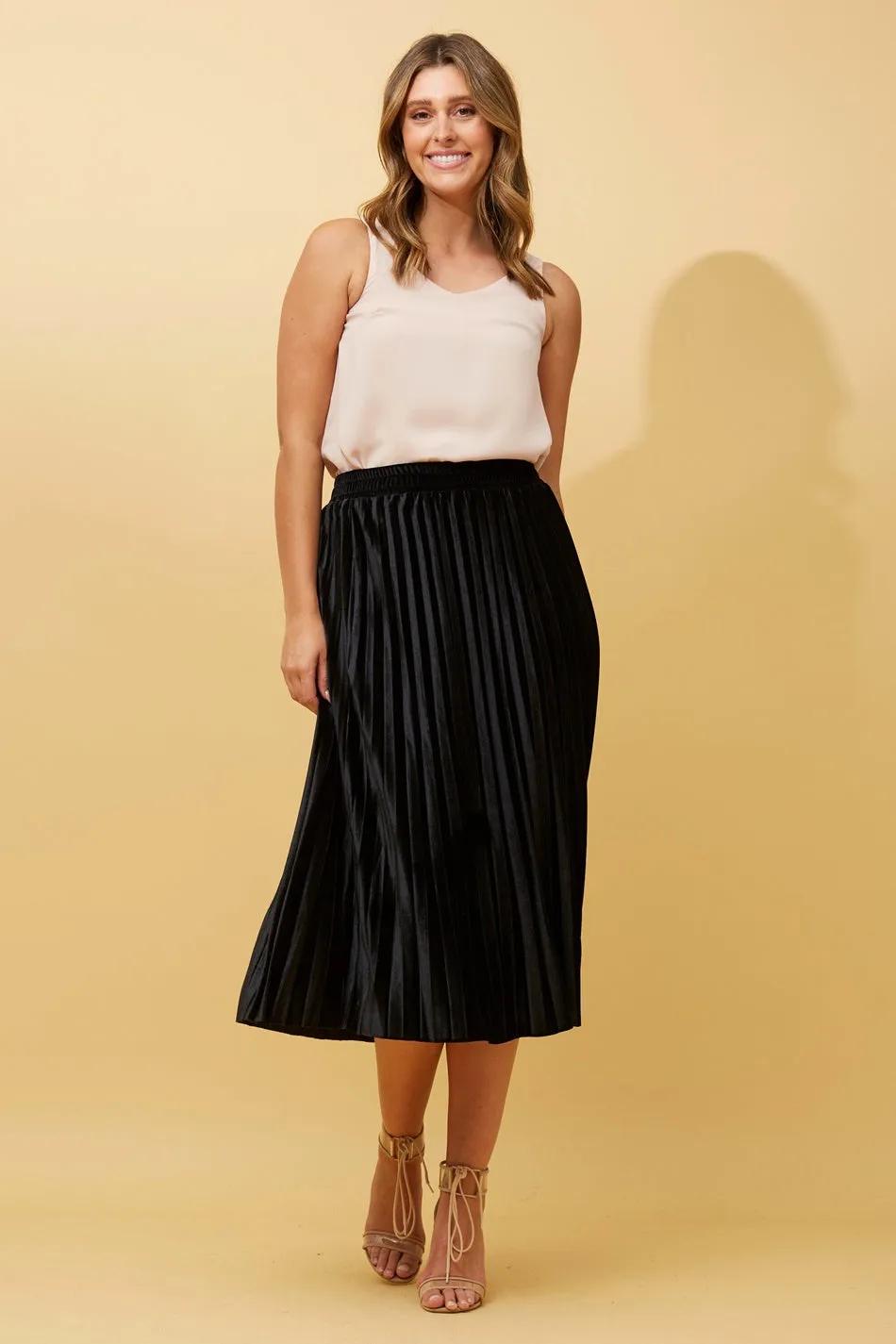 CORY PLEATED MIDI SKIRT