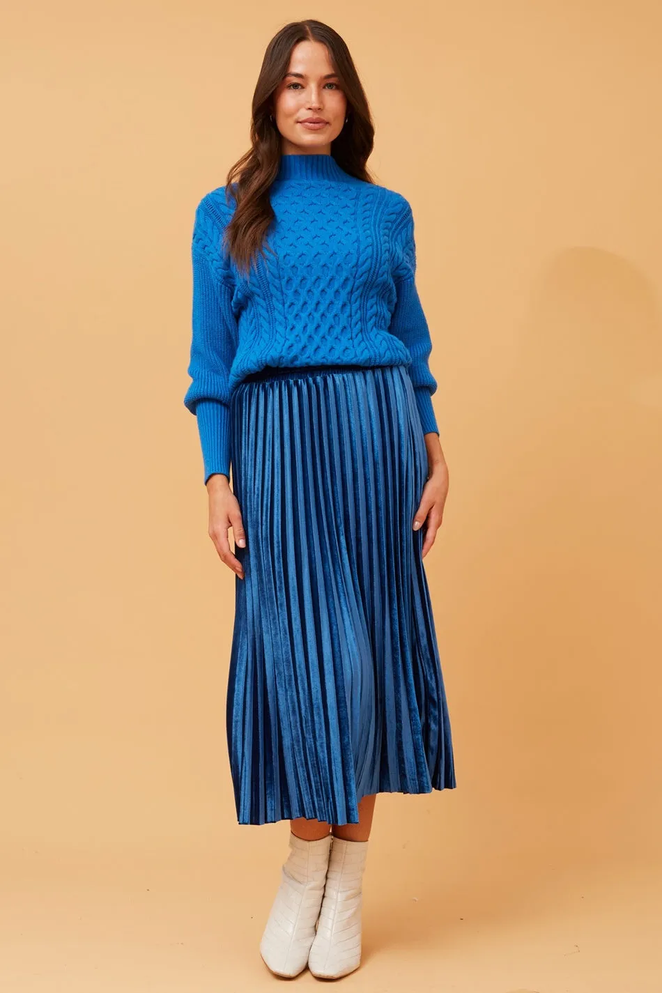 CORY PLEATED MIDI SKIRT